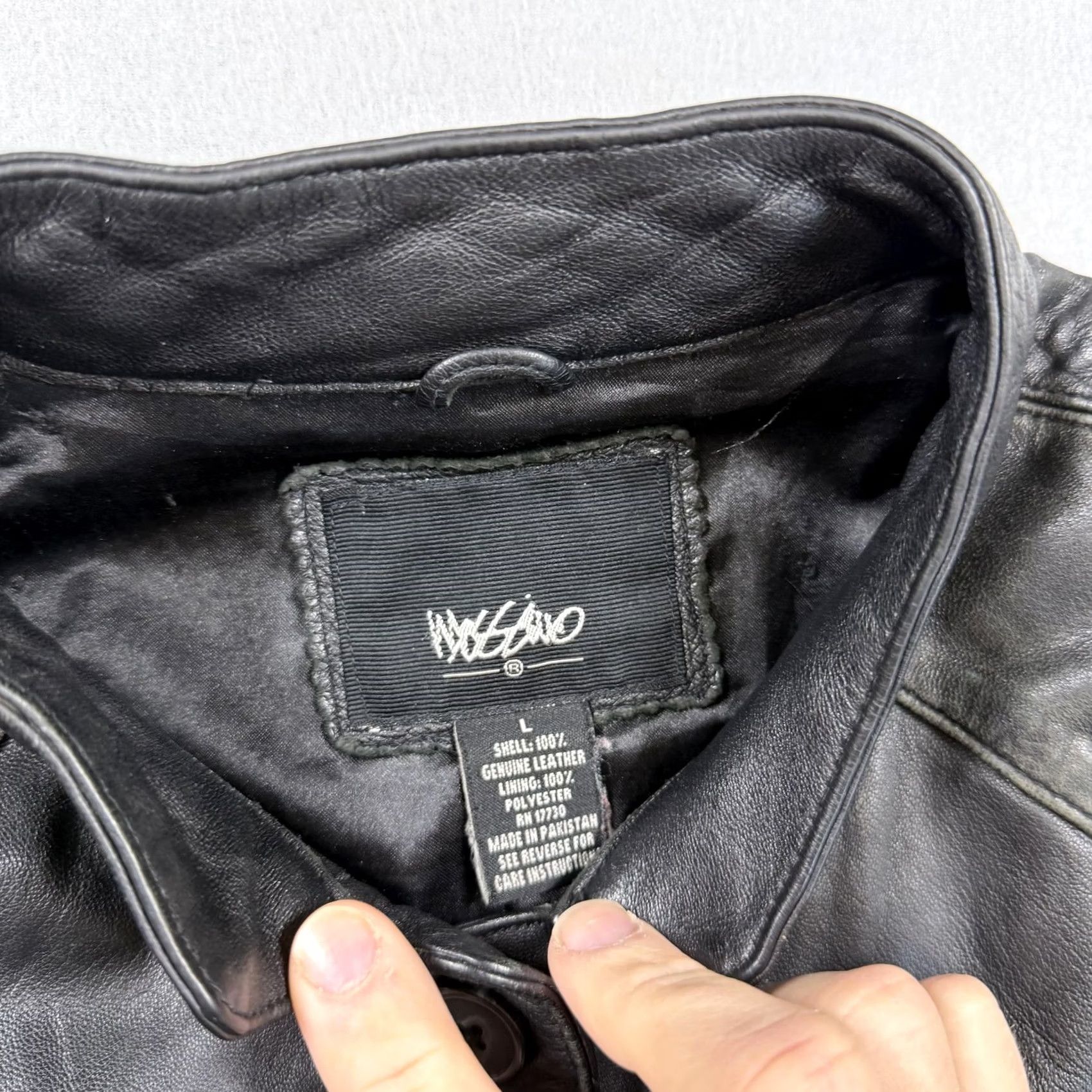 Mossimo Mossimo Jacket Womens Large Black Leather Button Front Collared Lined Short Size 36" / US 14 / IT 50 - 5 Thumbnail