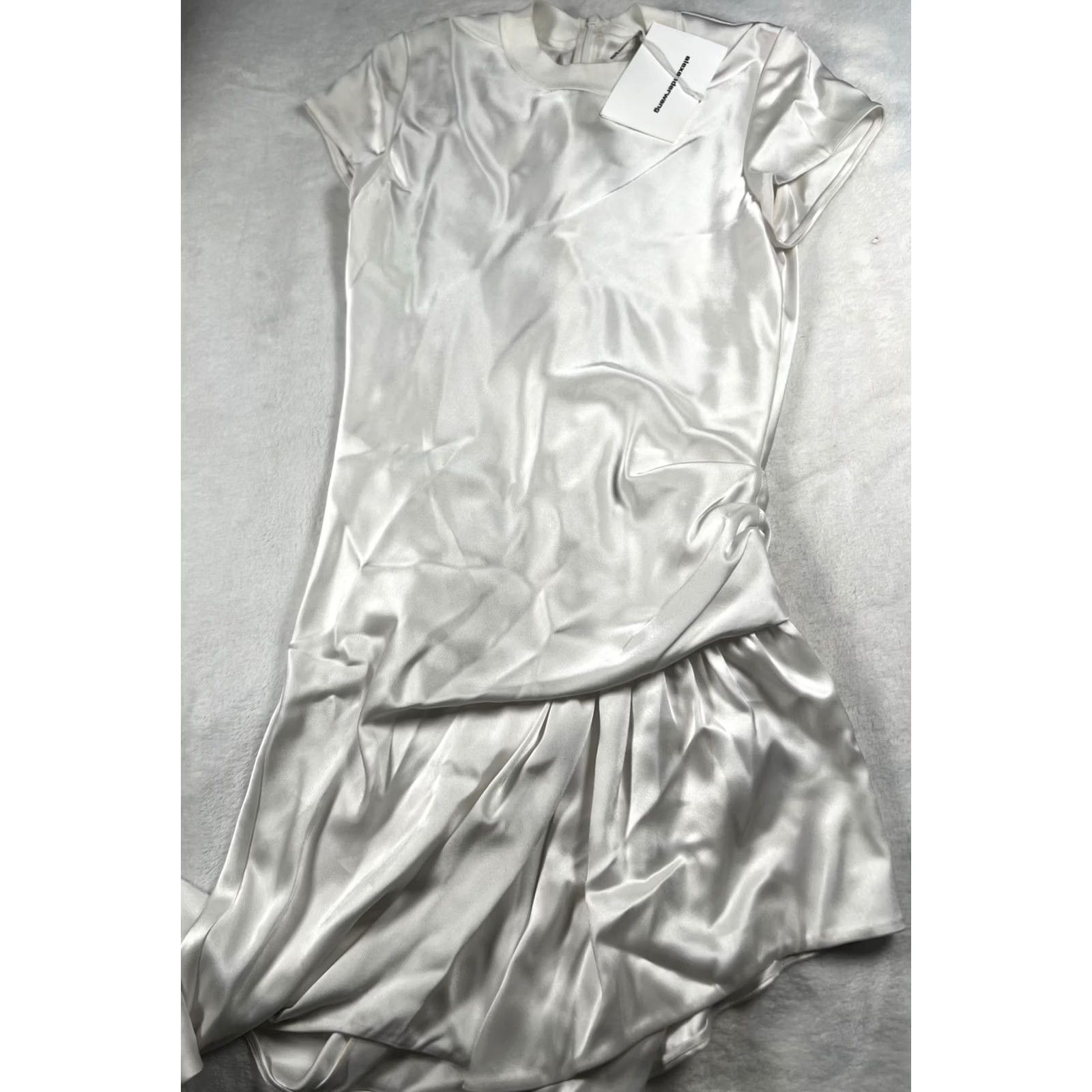 Alexander Wang ALEXANDER WANG Asymmetric Cap Sleeve Dress White Size 4 NWT Size S / US 4 / IT 40 - 4 Thumbnail