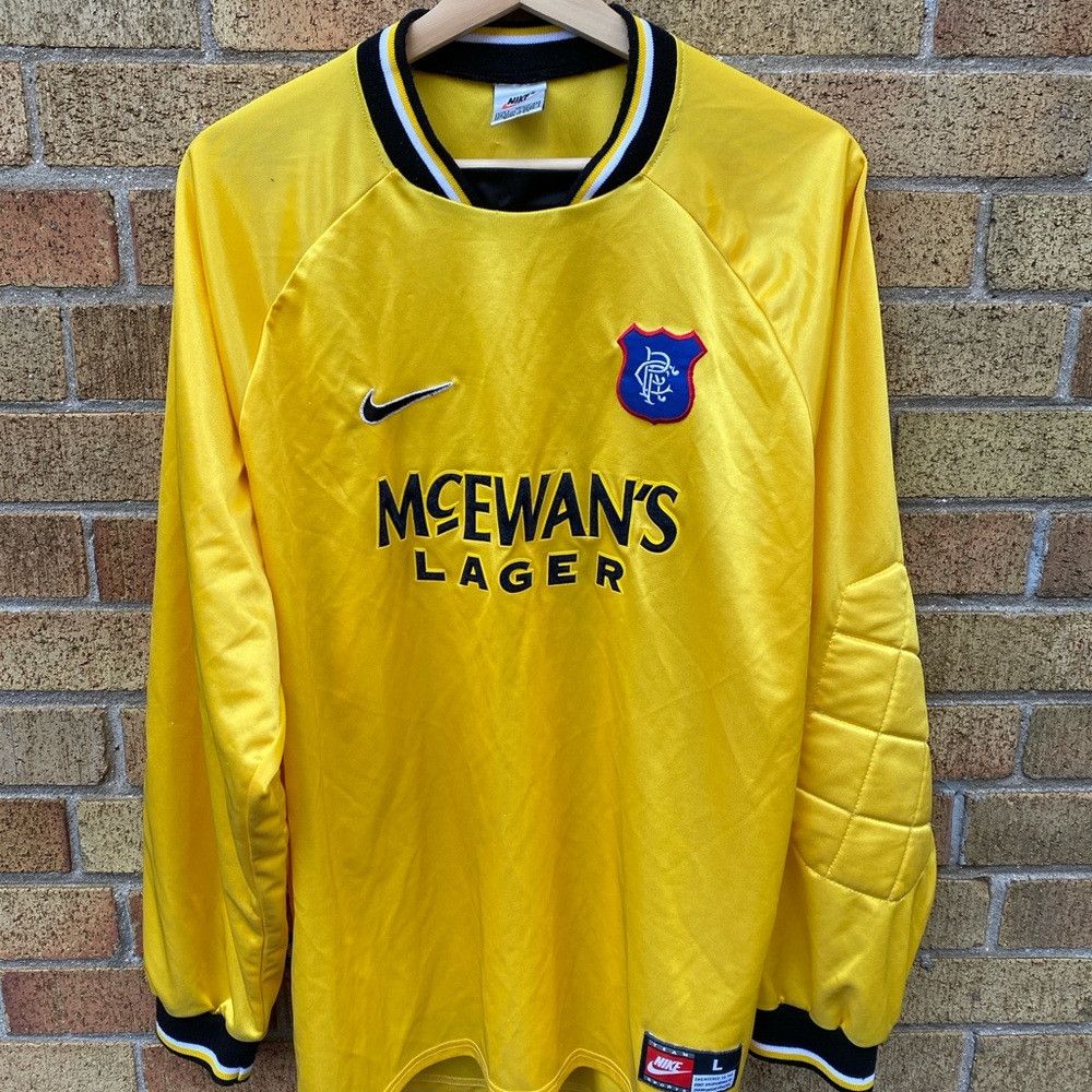 Nike × Vintage Vintage 1997-1999 Nike Glasgow Rangers Goalkeeper Shirt Lar Size US L / EU 52-54 / 3 - 2 Thumbnail