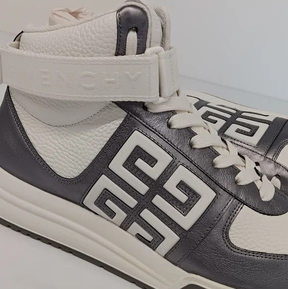 Givenchy GIVENCHY G4 Strapped White Logo High Top Sneakers- EU43/US10 Size US 10 / EU 43 - 9 Thumbnail