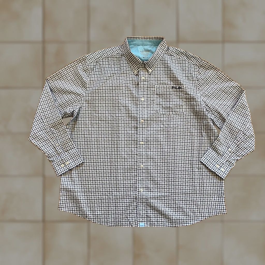 Vintage Huk Performance Fishing Long Sleeve Button Down - 2XL - White Black Size US XXL / EU 58 / 5 - 1 Thumbnail