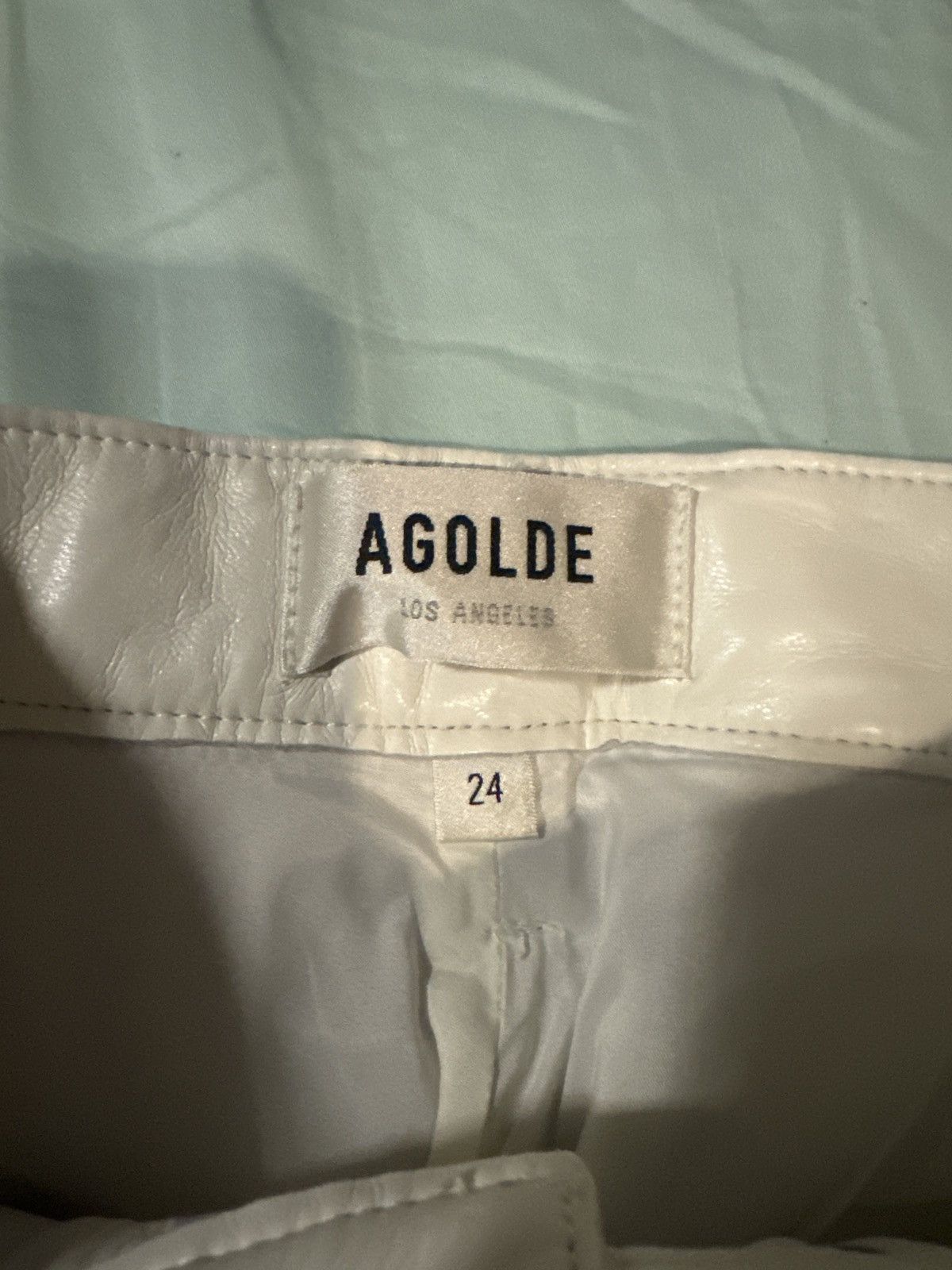 Agolde Agolde White 90s Leather Pants Size 24" / US 00 / IT 34 - 4 Thumbnail