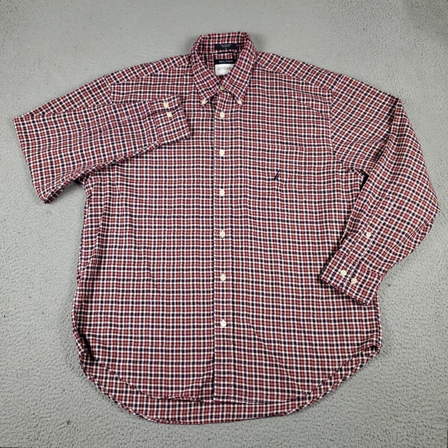 Nautica Nautica Shirt Mens Size Large Red Plaid Button-Up Long Sleeve Size US L / EU 52-54 / 3 - 3 Thumbnail