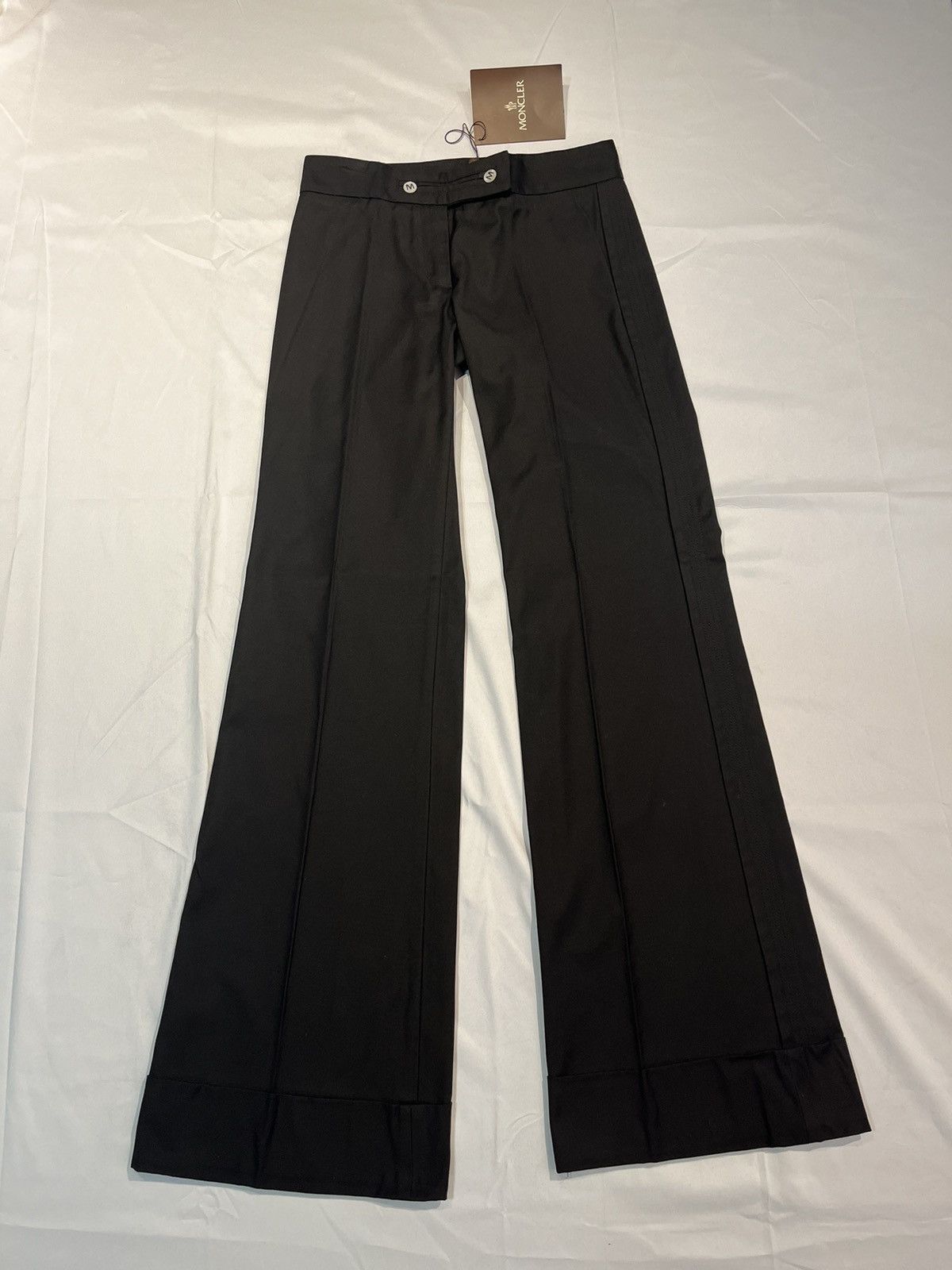 Moncler × Vintage Moncler Ladies’ Black Cotton Trouser Pants Unworn Y2K Size 27" / US 4 / IT 40 - 1 Thumbnail