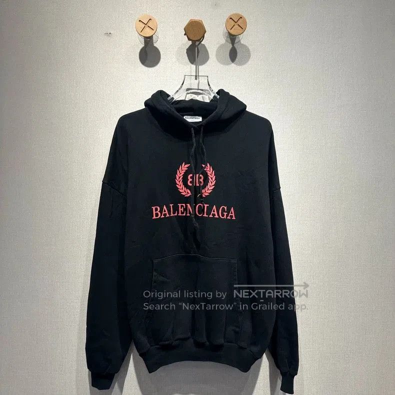 Balenciaga Balenciaga Wheat Ear Logo Black Hoodie. Size US S / EU 44-46 / 1 - 1 Thumbnail