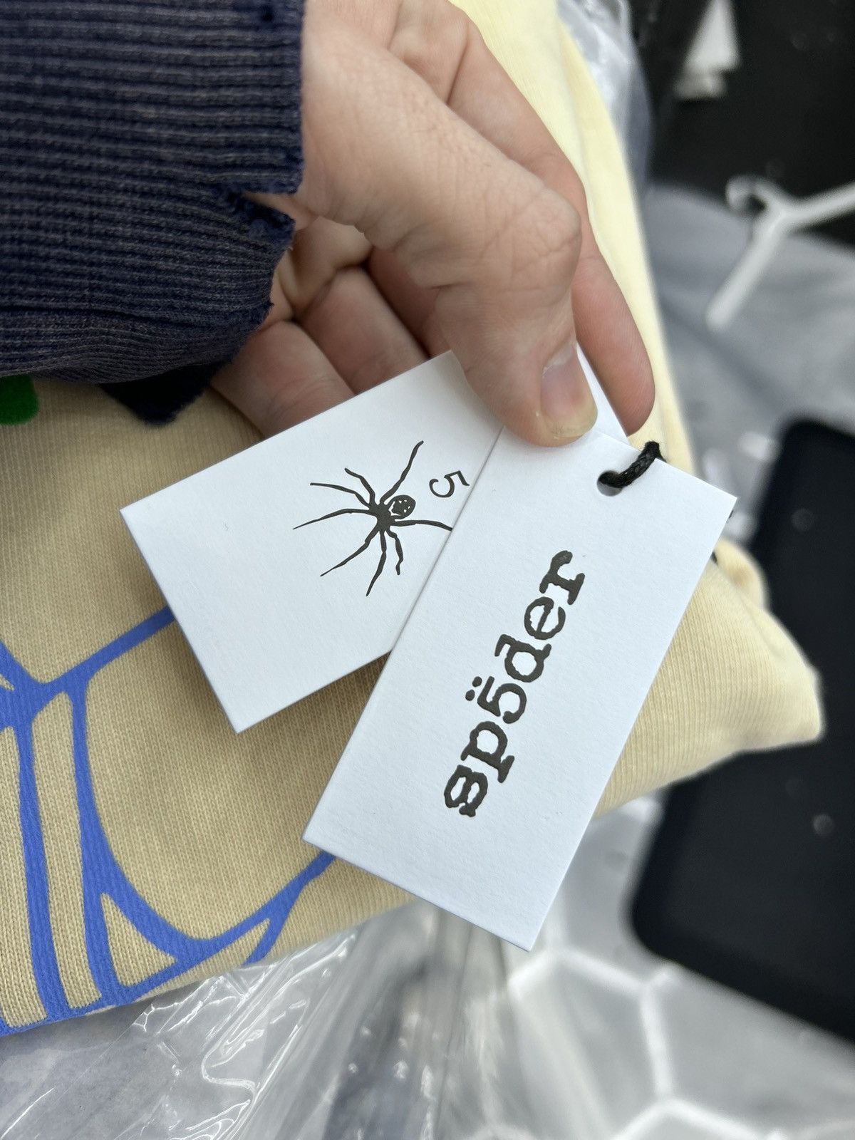 Sp5der Sp5der Web V2 Hoodie Cream Green Blue Size M Size US M / EU 48-50 / 2 - 12 Thumbnail