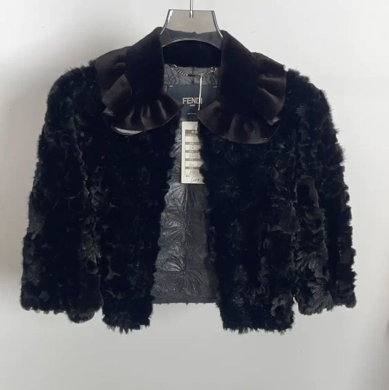 Fendi Fendi Winter Black Mocha Mink Jacket 0089 Size M / US 6-8 / IT 42-44 - 1 Thumbnail