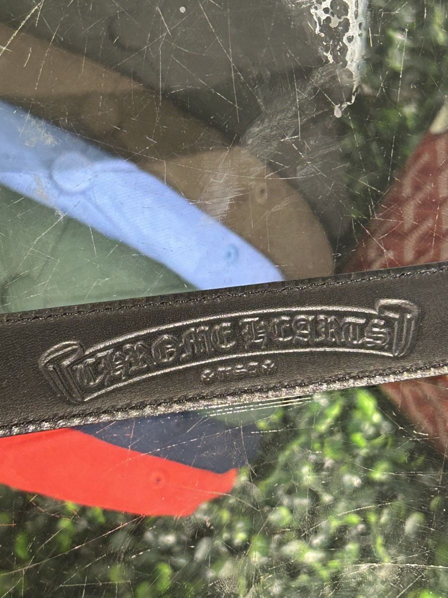 Chrome Hearts Chrome Hearts Oval Belt Buckle 1in w/ sz 34 Black Strap Size 34 - 6 Thumbnail
