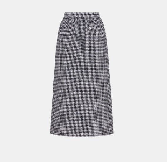 Dior o1w1db11124 Mid-Length Straight-Cut Skirt in Black & White Size 30" / US 8 / IT 44 - 2 Thumbnail