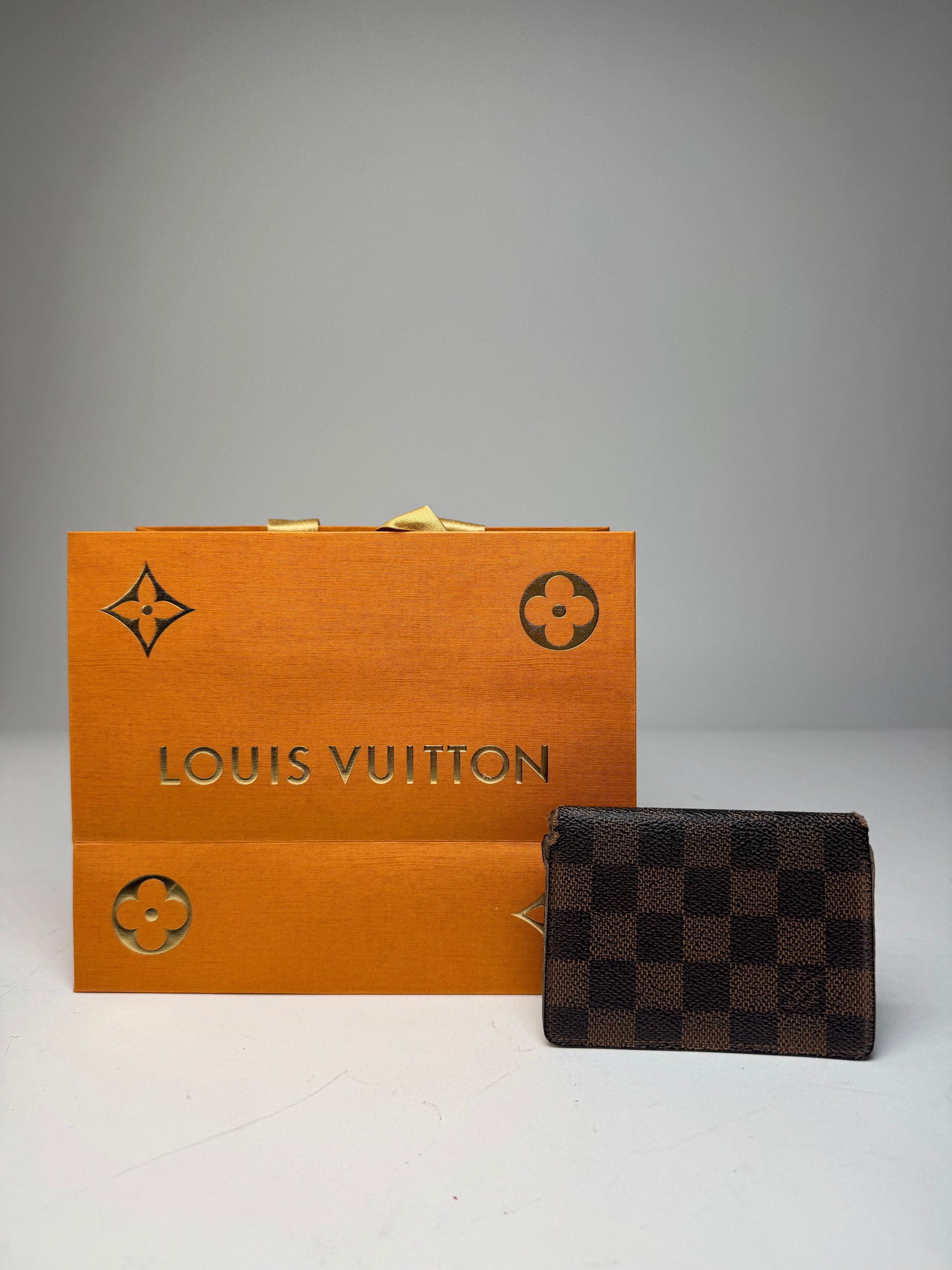 Louis Vuitton Vintage Leather Damier Monogram Card Holder Brown Size ONE SIZE - 1 Thumbnail