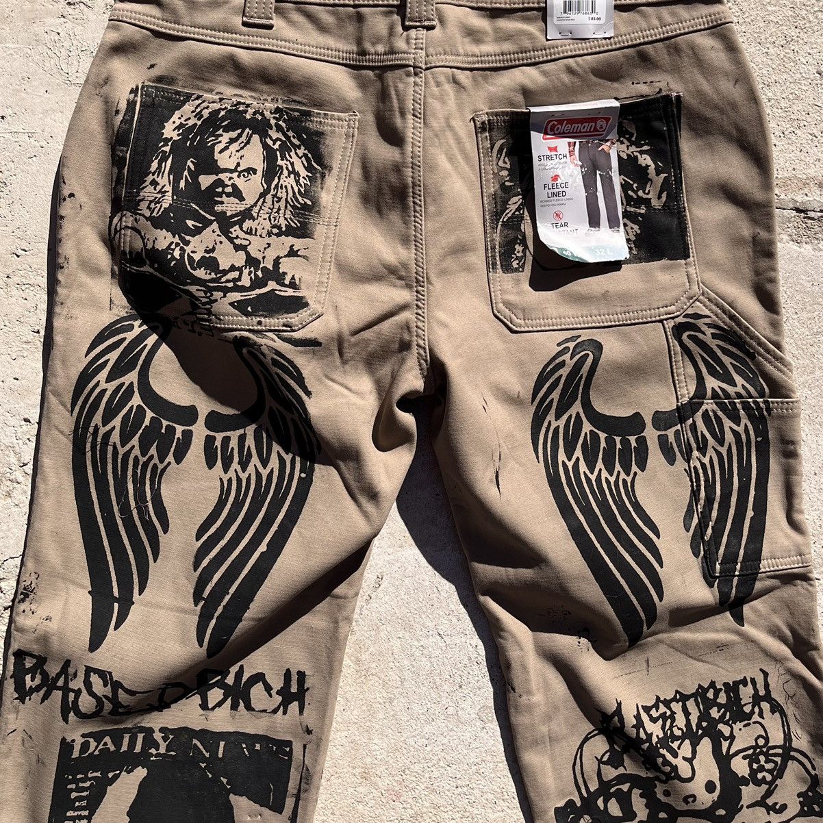 Handmade Basedbich hand printed jeans 40x32 Size US 40 / EU 56 - 9 Thumbnail