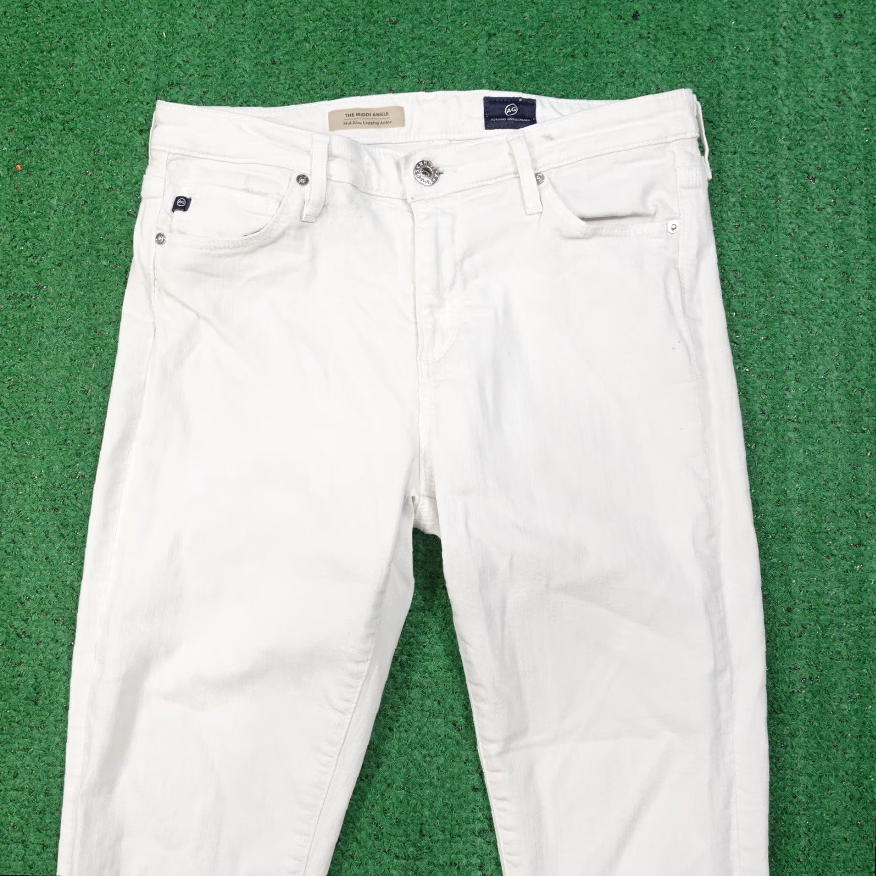 Denime ADRIANO GOLDSCHMIED White Ankle Jeans Womens Size 28 Regular Denim Size 28" / US 6 / IT 42 - 2 Thumbnail