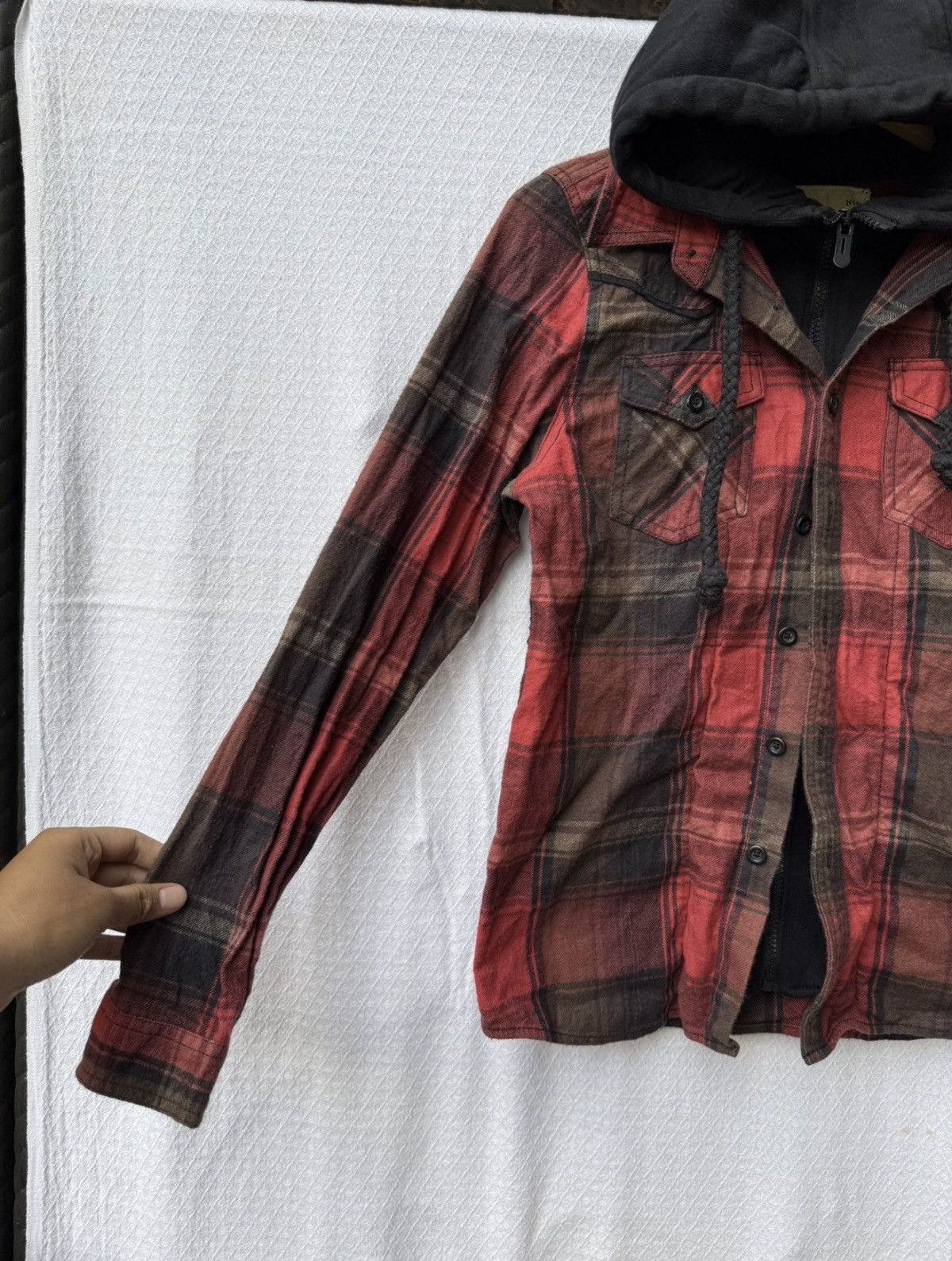 Hysteric Glamour Vintage Double Layer Hoodie Zip Button Shirt Size US M / EU 48-50 / 2 - 3 Thumbnail