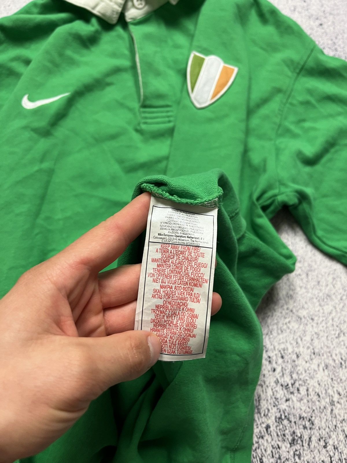 Nike × Vintage Rare Vintage Nike Ireland Polo Long-Sleeve Small Swoosh Size US L / EU 52-54 / 3 - 10 Thumbnail