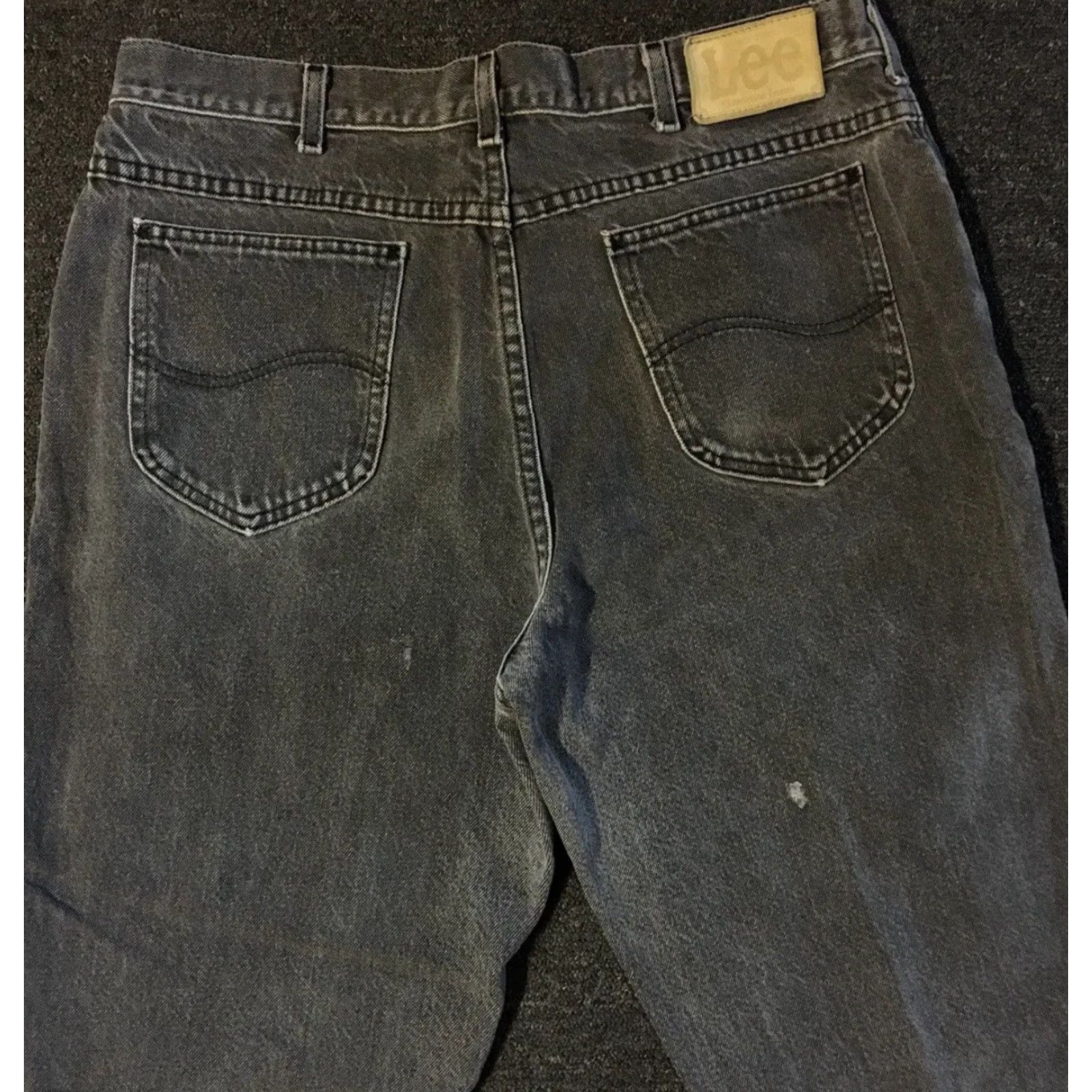 Lee VINTAGE Lee Jeans Distressed 80s 90s Gray 34 Men Inseam 33 Trucker Cowboy Punk Grunge USA Casual Straight) Size US 34 / EU 50 - 4 Thumbnail