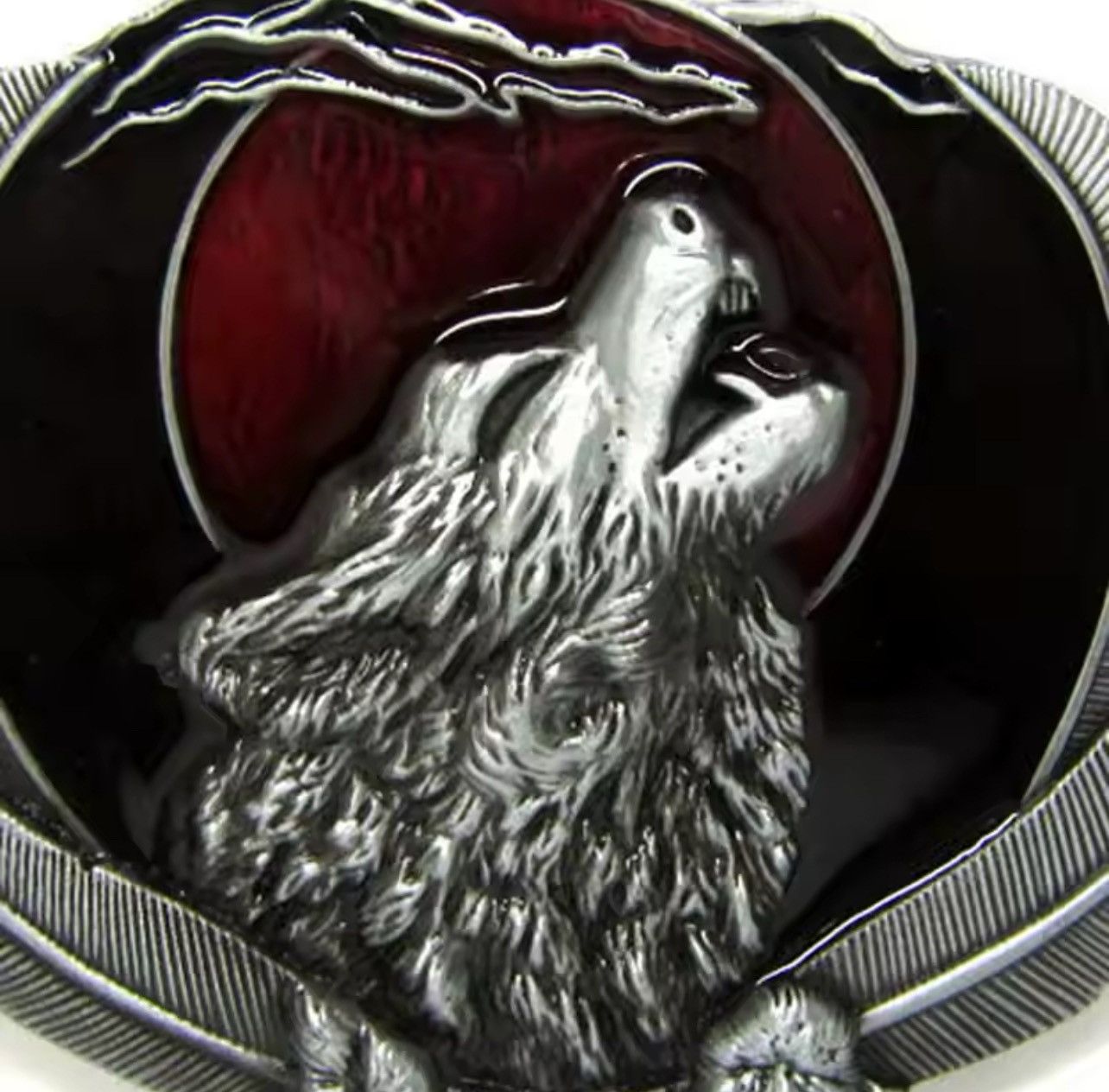 Leather Wolf Head Belt Buckle Size ONE SIZE - 5 Thumbnail
