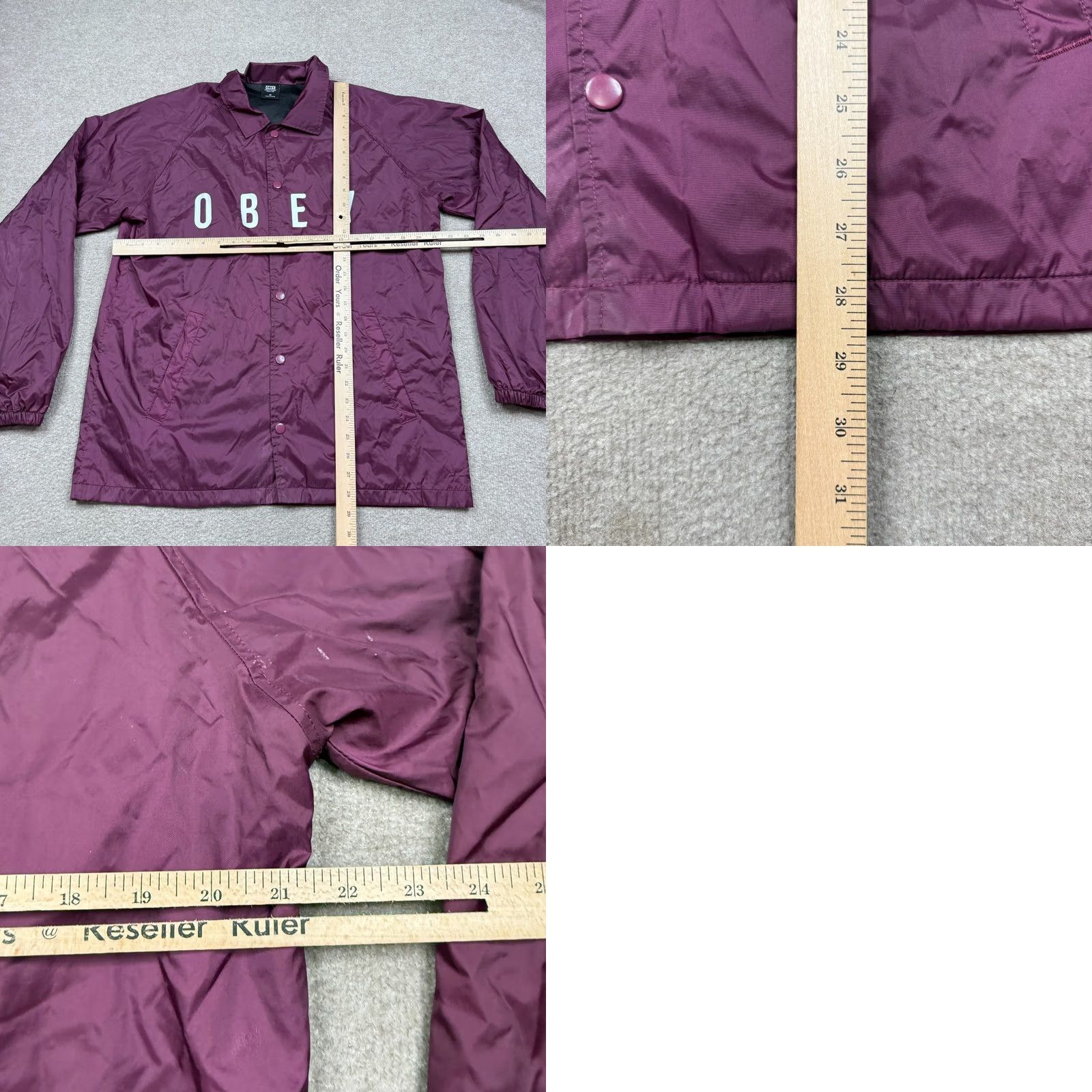 Obey OBEY Men’s Windbreaker Red Button Up Coach's Jacket Streetwear M Jacket Size US M / EU 48-50 / 2 - 8 Thumbnail