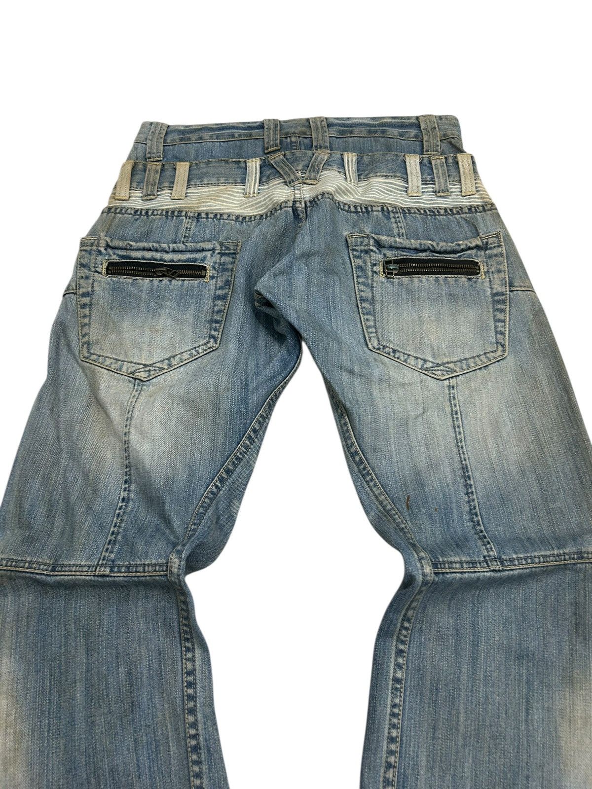Le Grande Bleu (L.G.B.) Dominate Handcrafted Jean Japan Double Waist Dirty Distress Size US 31 - 15 Thumbnail