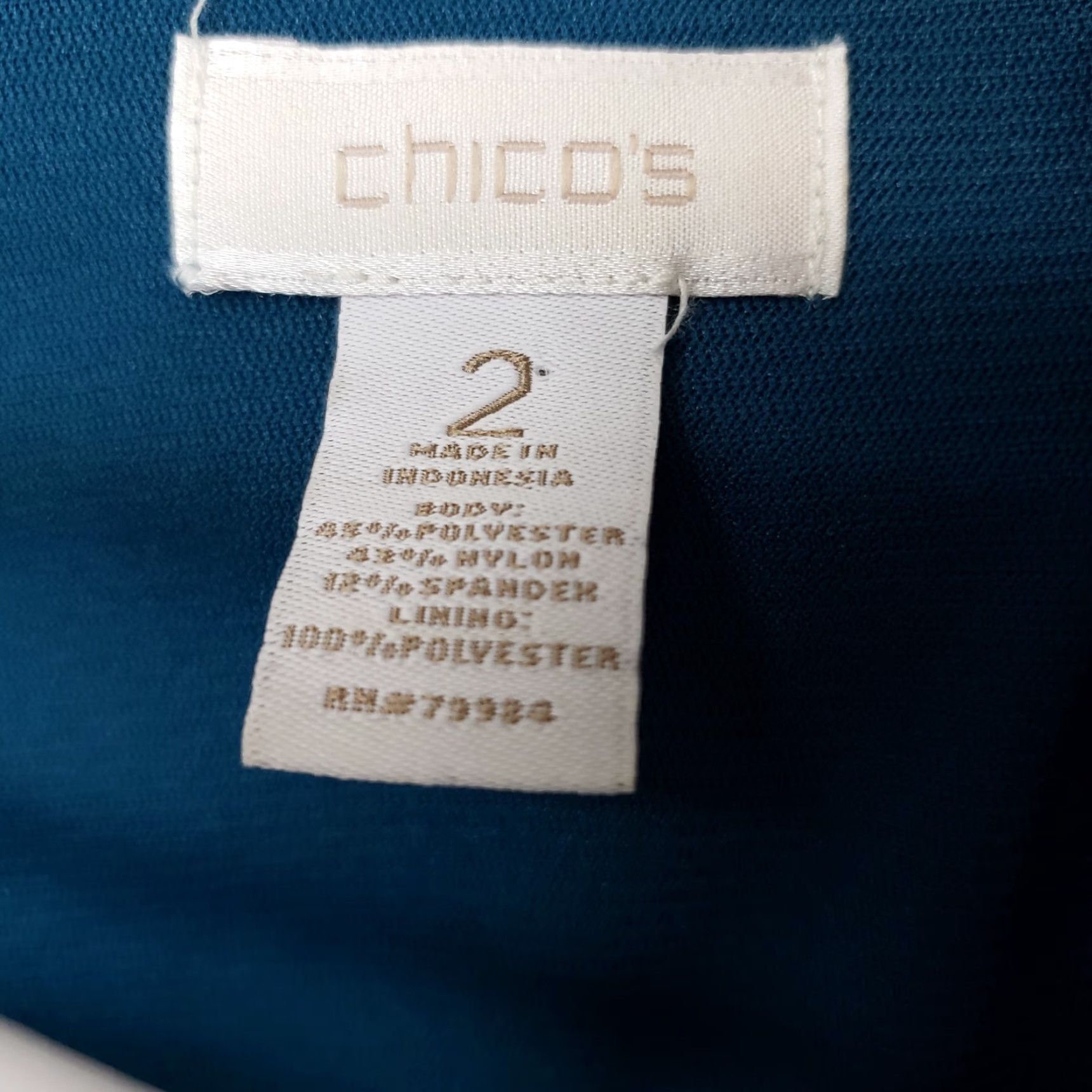 Vintage Chicos Womens Top L Blue Velvet Stripes 3/4 Sleeve Blouse Size L / US 10 / IT 46 - 5 Thumbnail
