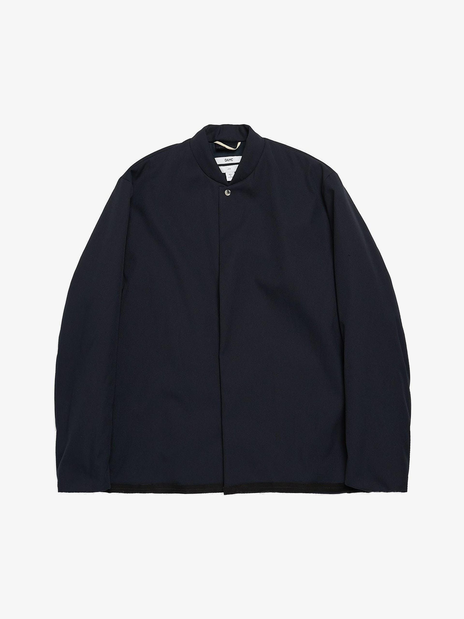 Oamc Navy Snap Button Polyester and Cotton Bomber Jacket | Grailed