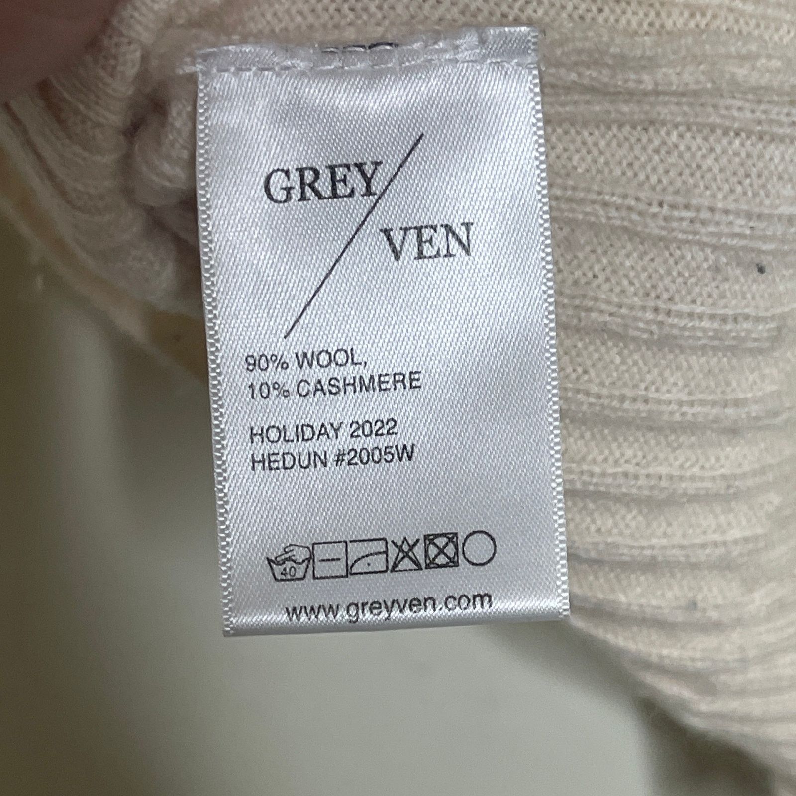 Other Grey Ven Emma Ribbed Polo Top Wool Cashmere in Cream Sz M Size M / US 6-8 / IT 42-44 - 6 Thumbnail