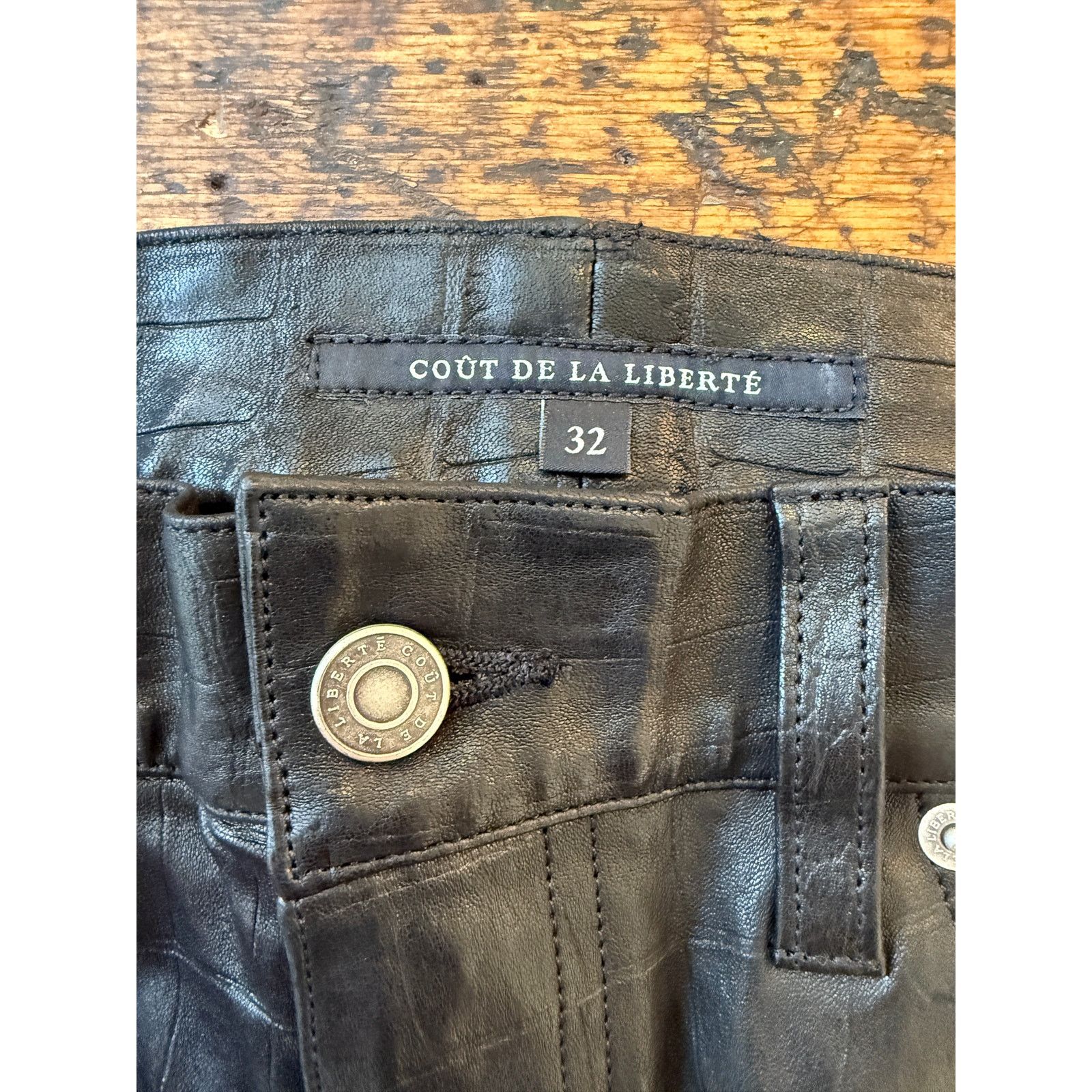 Cout de la Liberte Cout De La Liberte Jimmy Stretch Croc Lamb Leather Pant Size US 32 / EU 48 - 3 Thumbnail
