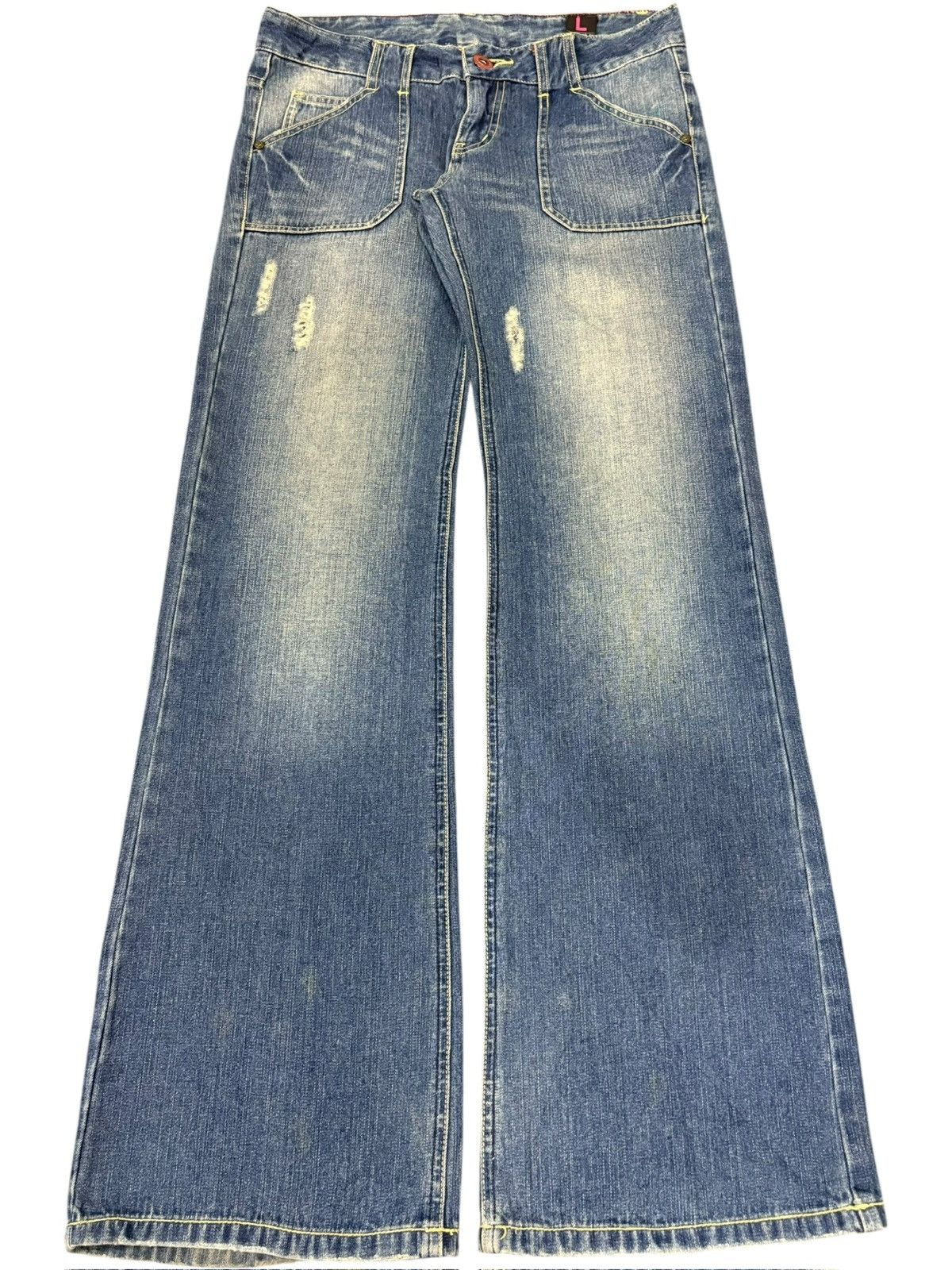 Hysteric Glamour Vintage Japanese Kissmark Distress Low Rise Flare Jeans Size 32" / US 10 / IT 46 - 1 Thumbnail