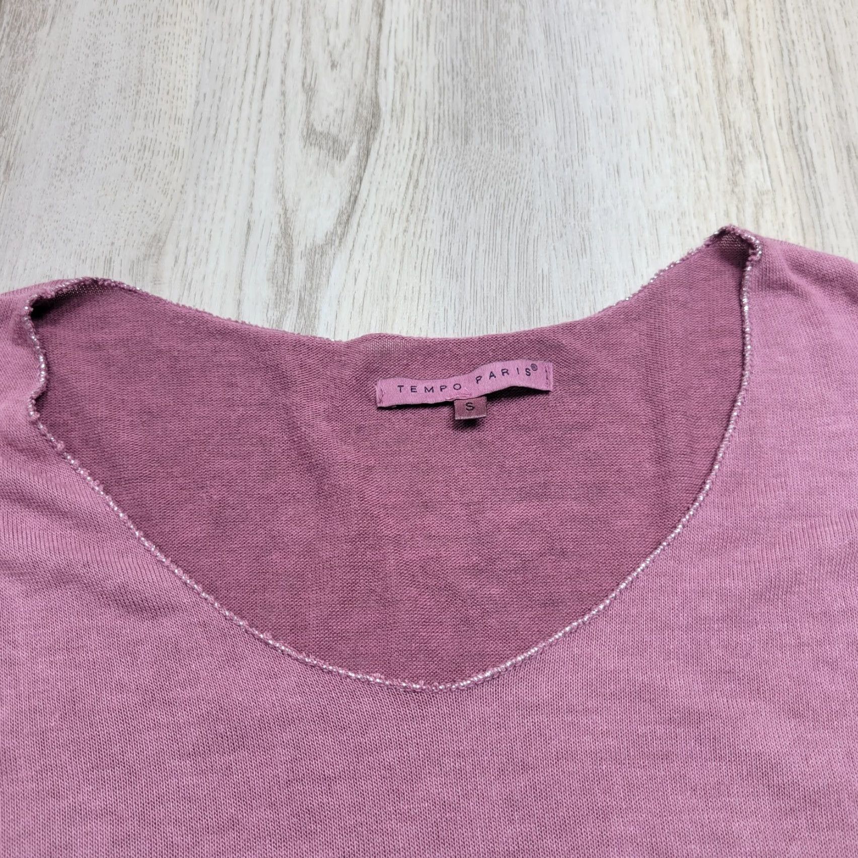 Vintage Tempo Paris Women's Pink Top Long Sleeve Shirt Knit Viscose Sz S Size S / US 4 / IT 40 - 5 Thumbnail