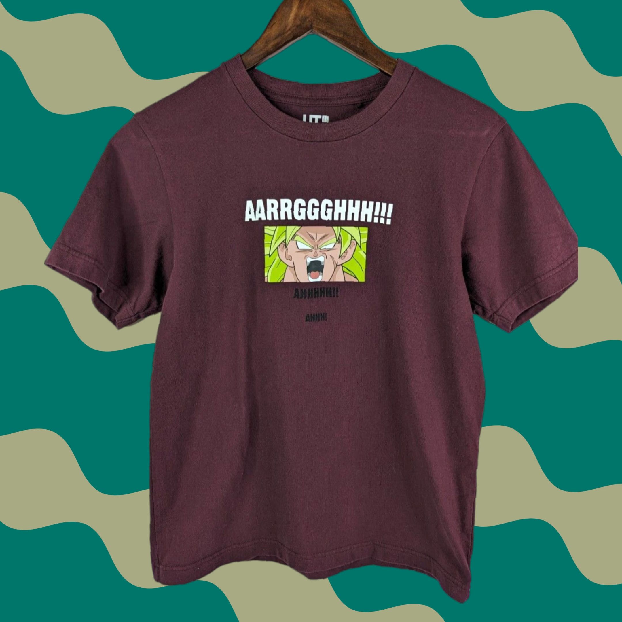 Uniqlo VINTAGE Uniqlo T-Shirt Dragon Ball Maroon XS Men Short Sleeve Halloween AARRGGGHHH!!! Dragon Ball Super Broly Mens XS Maroon T-Shirt Size US XS / EU 42 / 0 - 1 Thumbnail