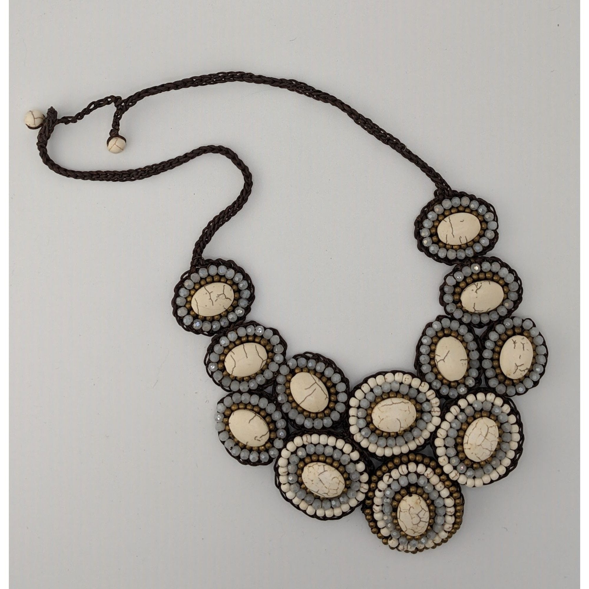 Other Boho Chic Stone And Glass Beaded Statement Necklace On Macra Size ONE SIZE - 5 Thumbnail