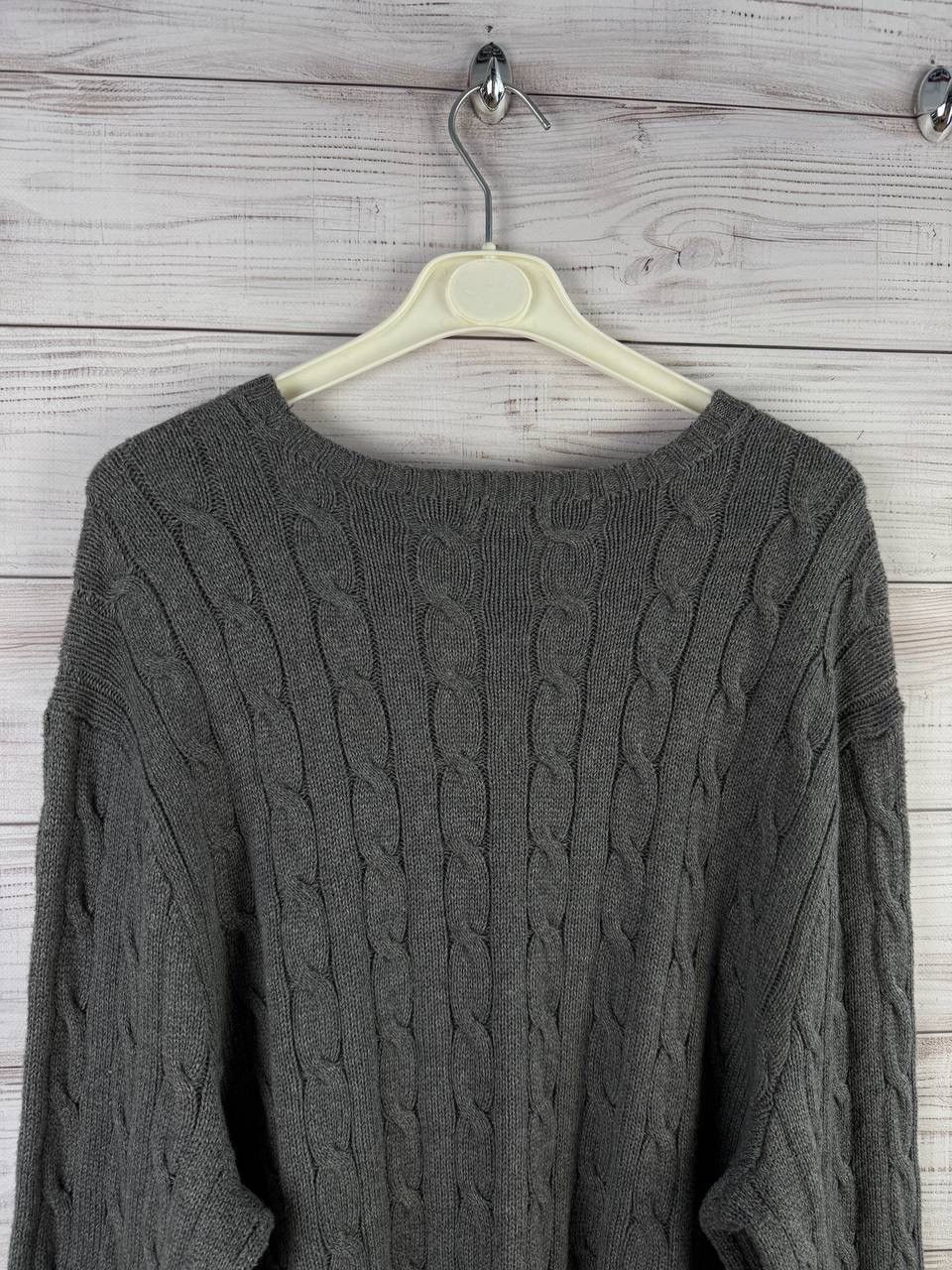 Polo Ralph Lauren Vintage Y2K Cable Knit Polo Ralph Lauren Sweater Red Pony Size US XL / EU 56 / 4 - 8 Thumbnail