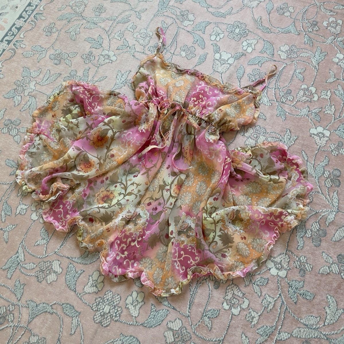 Victoria's Secret Victoria’s Secret 1990s Floral Chiffon Slip Dress (S–M) Size M / US 6-8 / IT 42-44 - 10 Thumbnail