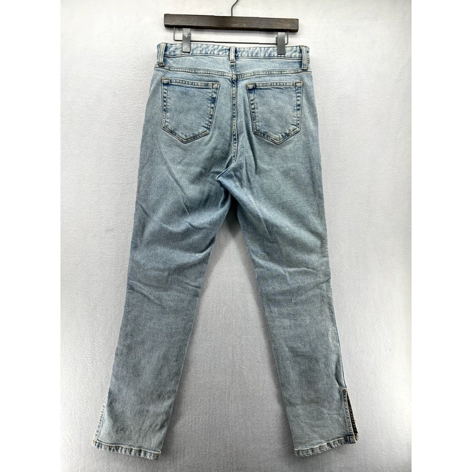 Vintage Gianni Bini Womens Jeans Straight Light Wash 30 Regular Inseam 32" Blue Cotton Denim Pockets Women Size 30 Size 30" / US 8 / IT 44 - 6 Thumbnail