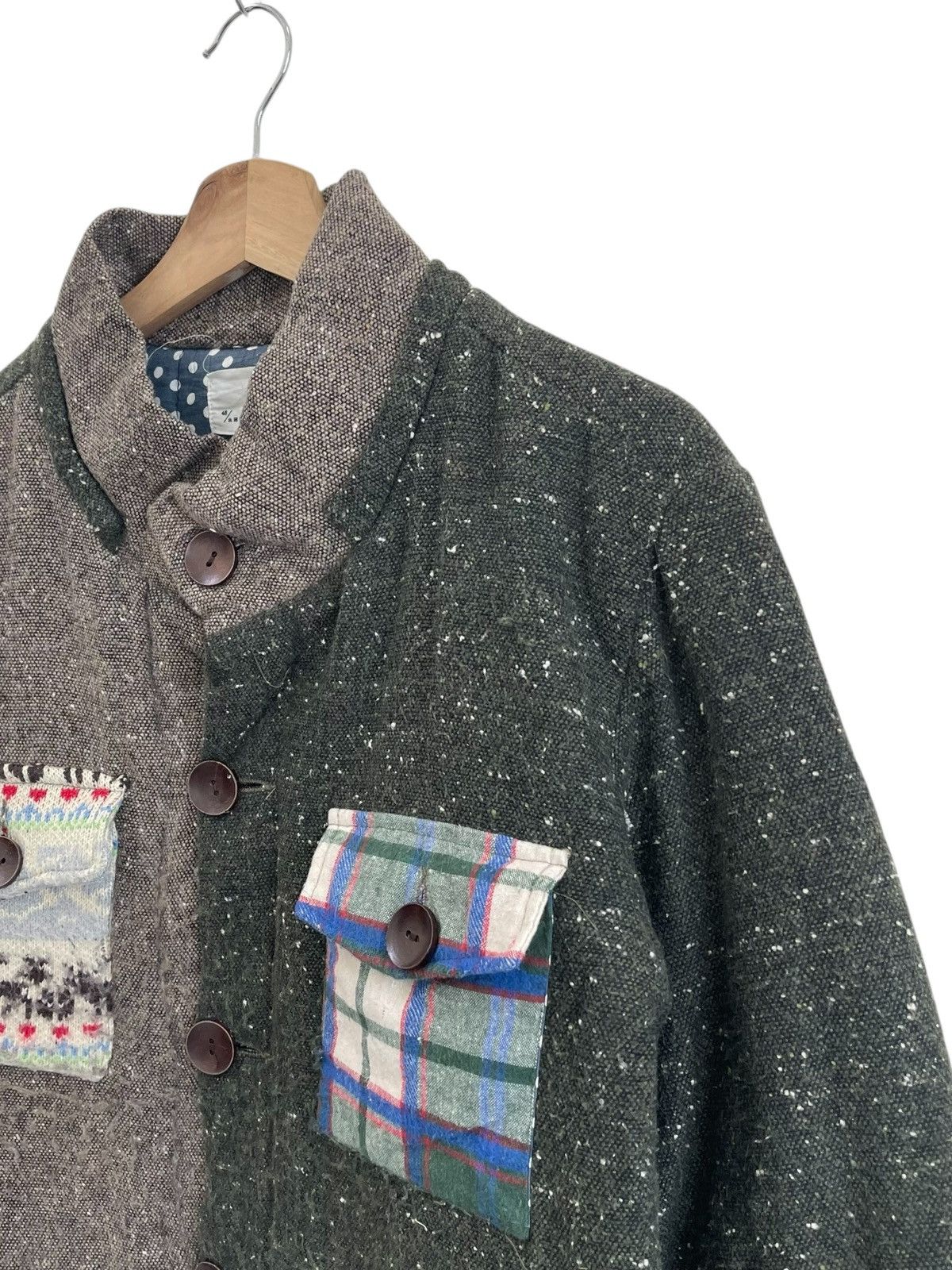 Japanese Brand Vintage Patchwork Wool Button Jacket Size US S / EU 44-46 / 1 - 6 Thumbnail