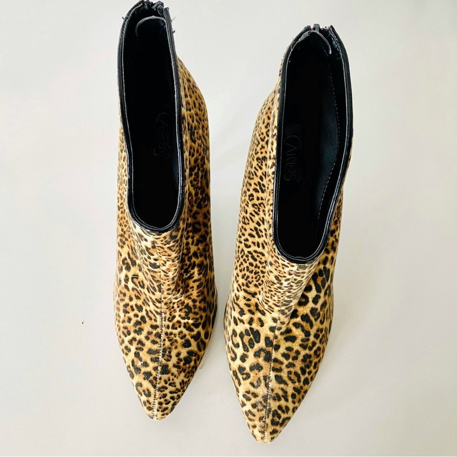 Nordstrom CARLOS SANTANA Black Animal Print Stiletto Heel Boot Booties Size US 9.5 / IT 39.5 - 2 Thumbnail