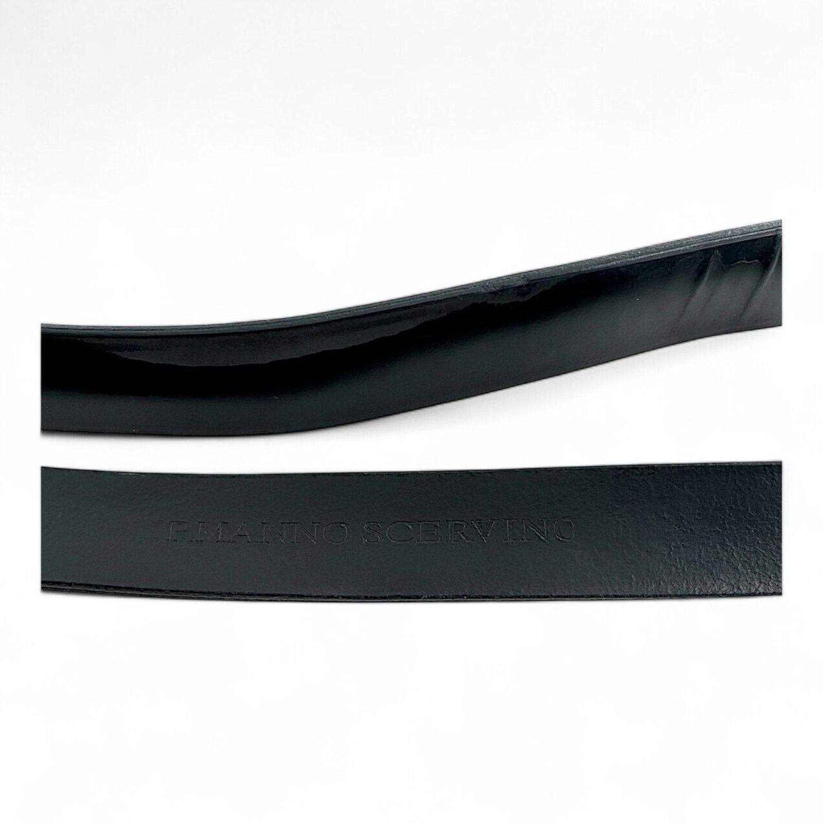 Ermanno Scervino Ermanno Scervino Thin Black Patent Leather Belt Size 45 Size 44 - 4 Thumbnail