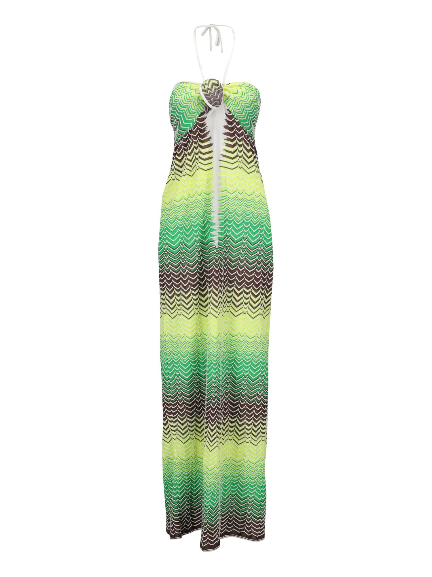 image of Missoni Multicolor Chevron Patterned Knit Halter Neck, Women's (Size Small)