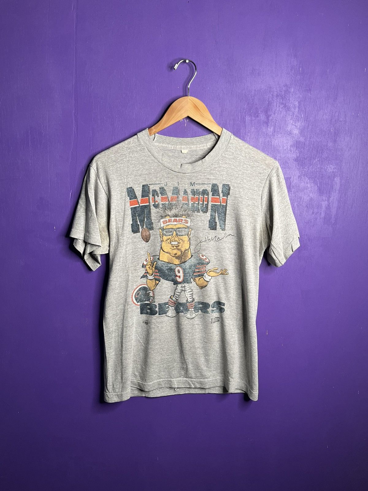 NFL × Vintage Vintage 80s Chicago bears Jim McMahon player tee Size US M / EU 48-50 / 2 - 1 Thumbnail