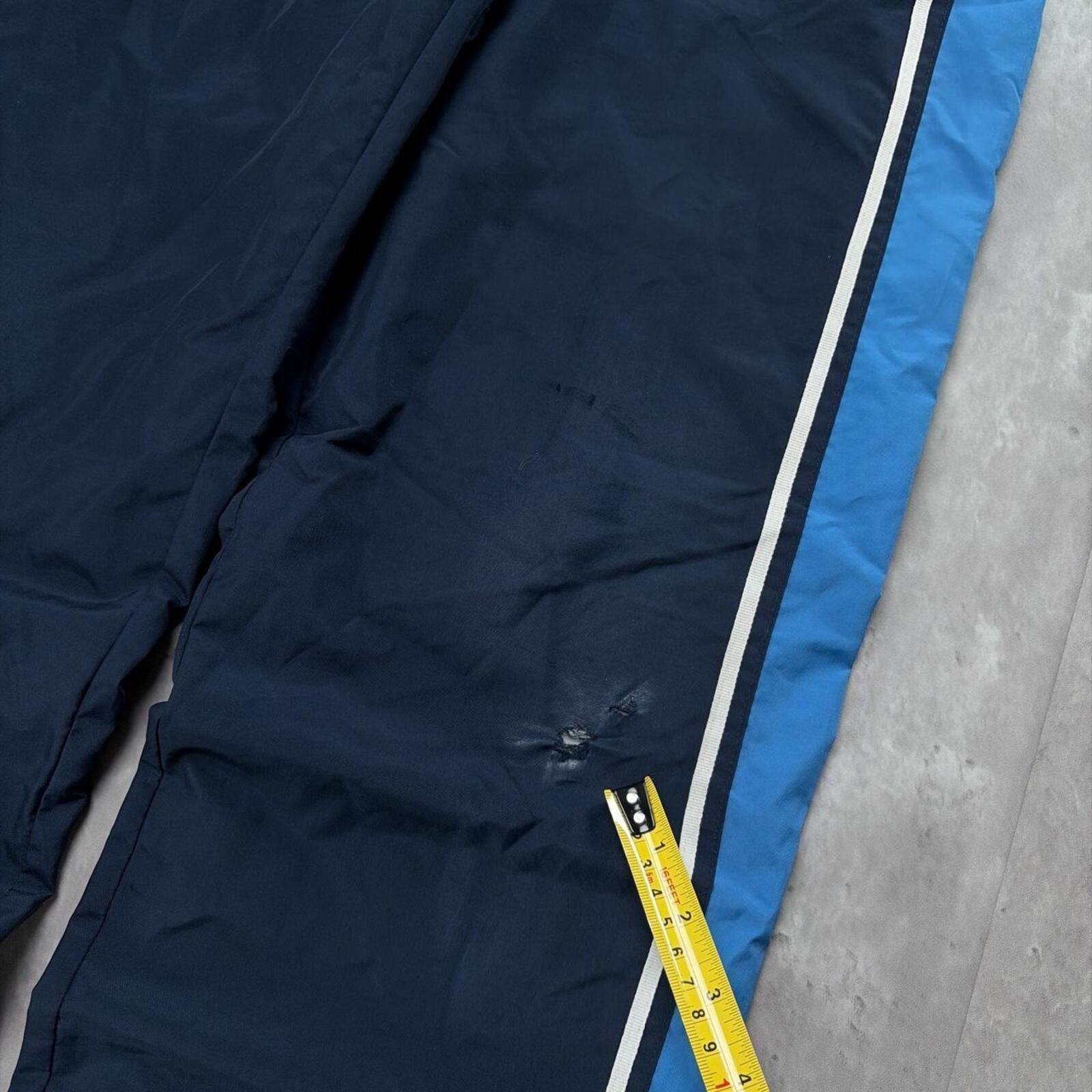 Old Navy Y2K Navy Old Navy Grunge Striped Distressed Baggy Trackpants Size 32" / US 10 / IT 46 - 6 Thumbnail