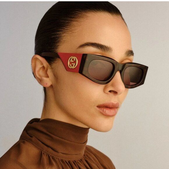 Gucci NEW GUCCI SUNGLASSES GG1664S 004 HAVANA RED WOMEN GUCCI Size ONE SIZE - 1 Thumbnail