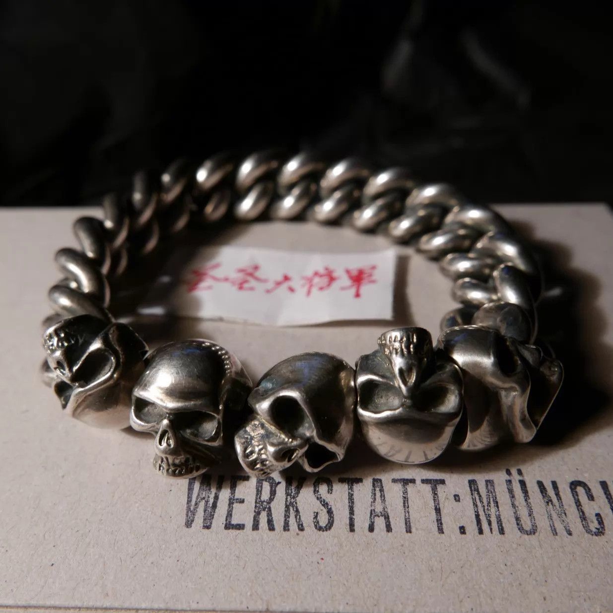 Werkstatt Munchen Werkstatt Munchen M2710 Goth Skull Silver Bracelet S+M Size ONE SIZE - 1 Thumbnail