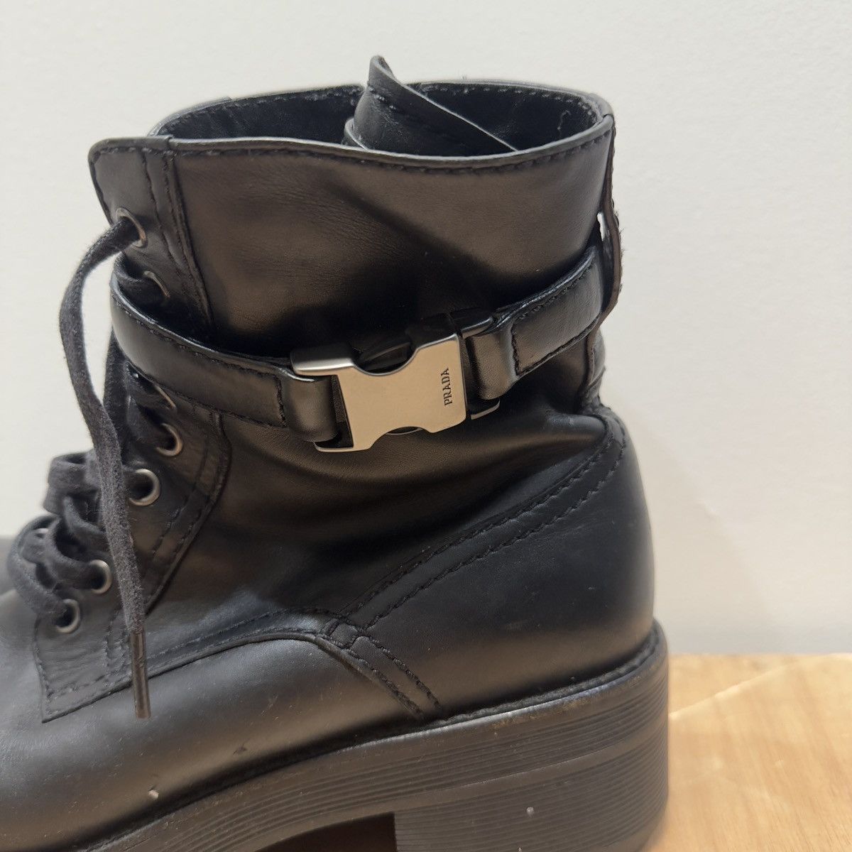 Prada Prada Sport Leather Buckle Combat Boots Distressed Size US 8 / EU 41 - 5 Thumbnail