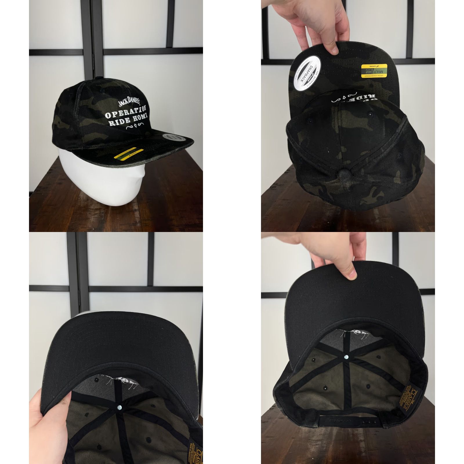 Vintage Jack Daniel's Operation Ride Home Hat Cap Snap Back Adult Black Camo Cotton Size ONE SIZE - 8 Thumbnail