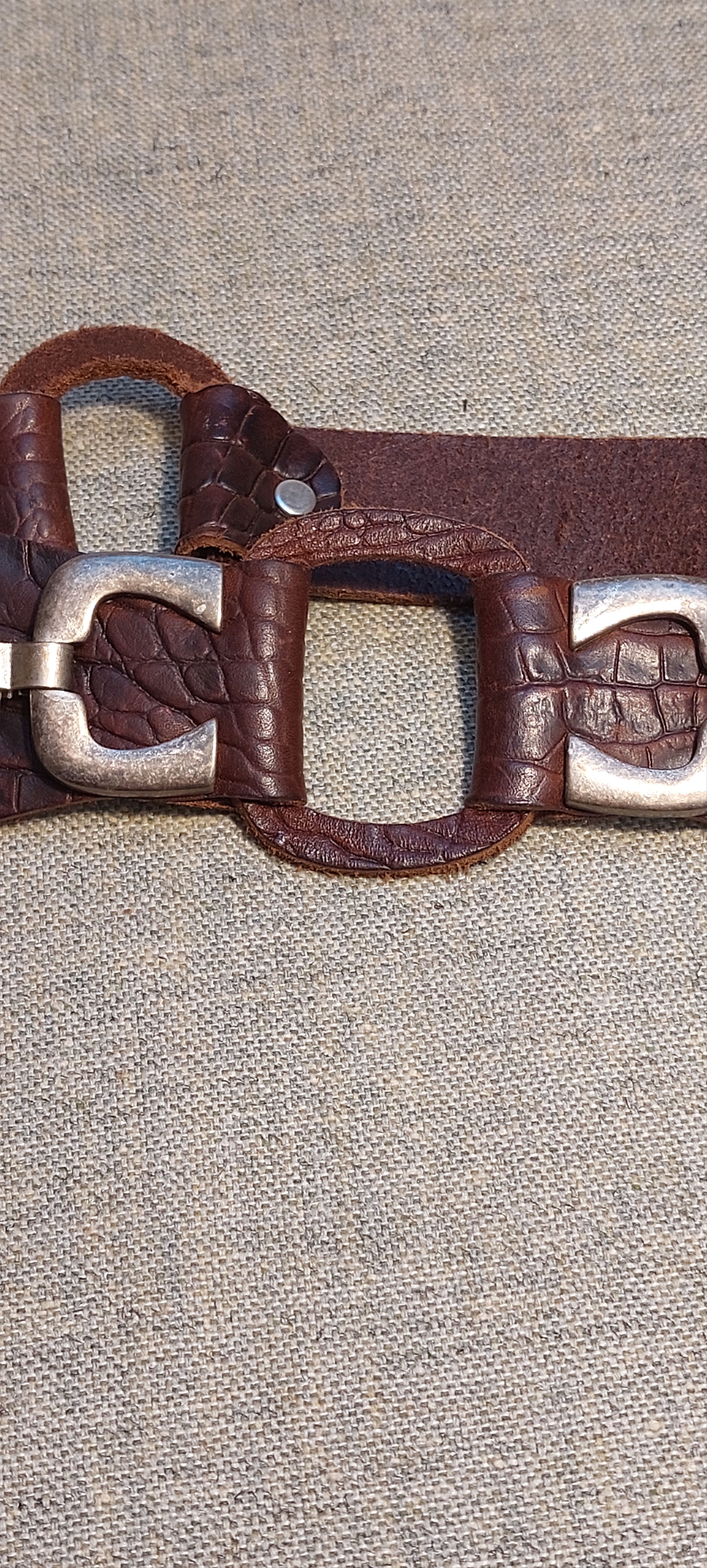 Vintage Vintage Western Leather Belt w/ Metal Rosette Accents Size ONE SIZE - 12 Thumbnail