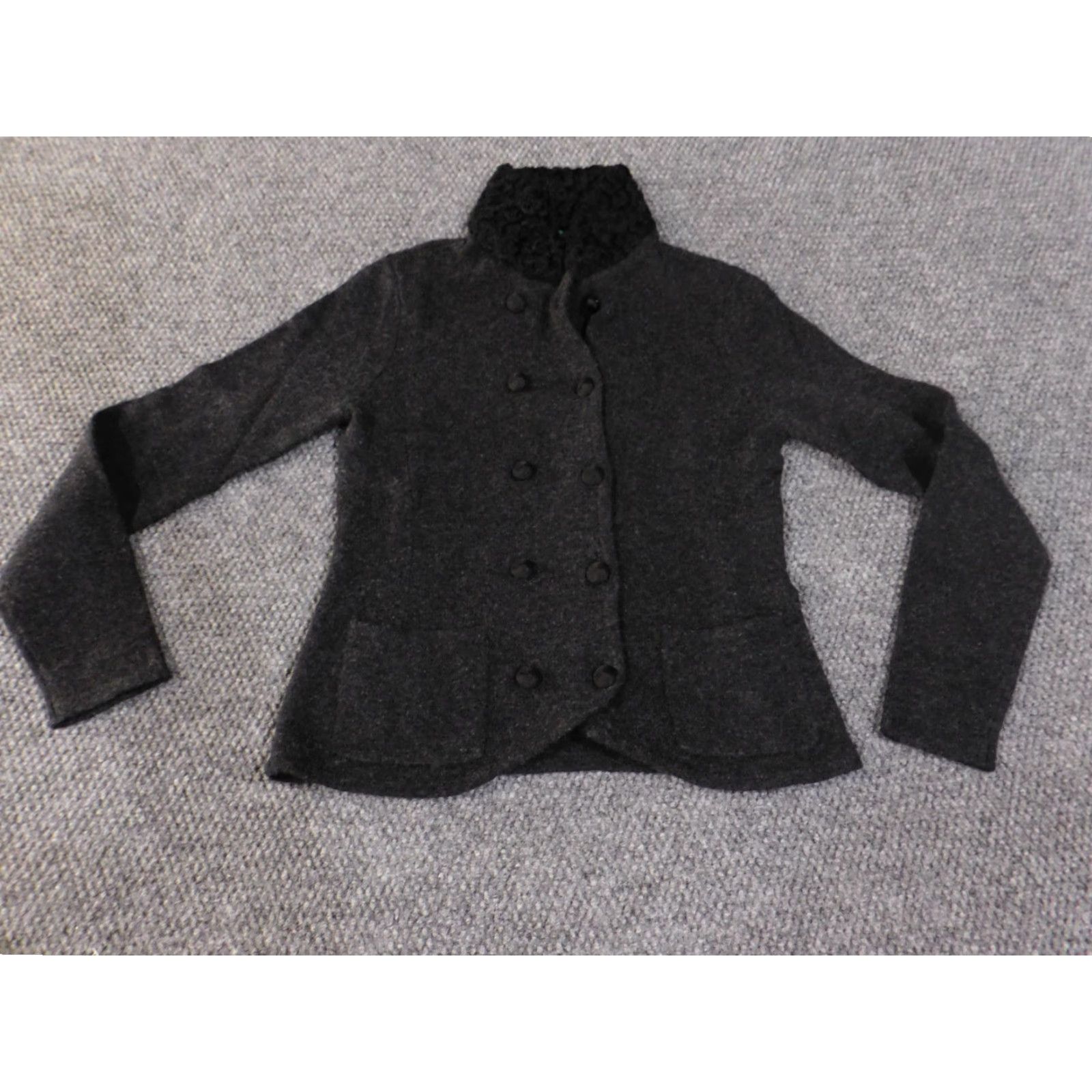 Ralph Lauren Lauren Ralph Lauren Jacket Womens Small Charcoal Gray Wool Blend Button Up Peaco Size S / US 4 / IT 40 - 2 Thumbnail
