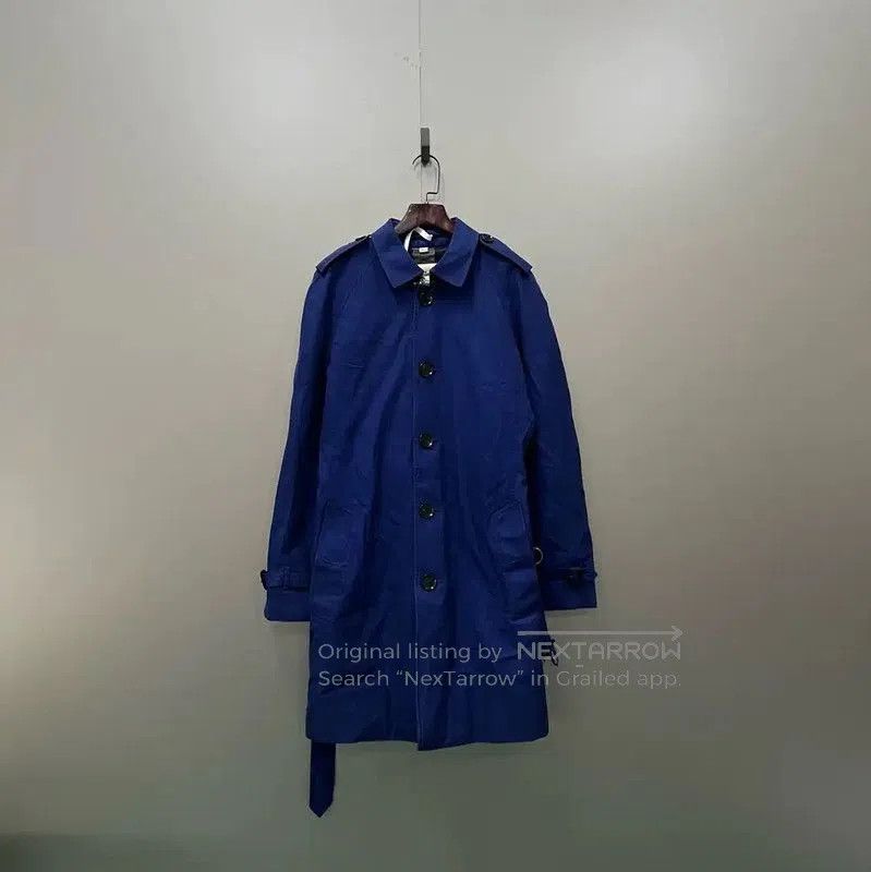 Burberry Burberry Blue Cotton Mid-Length Trench Coat. Size XXS / US 00 / IT 34 - 1 Thumbnail