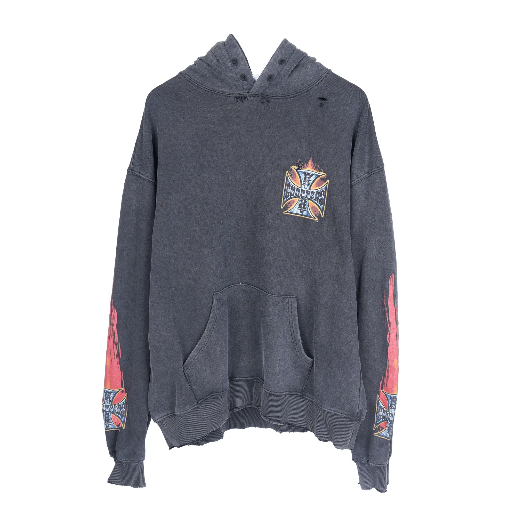 Vintage VINTAGE THRASHED WCC WEST COAST CHOPPERS HOODIE Size US XL / EU 56 / 4 - 1 Thumbnail