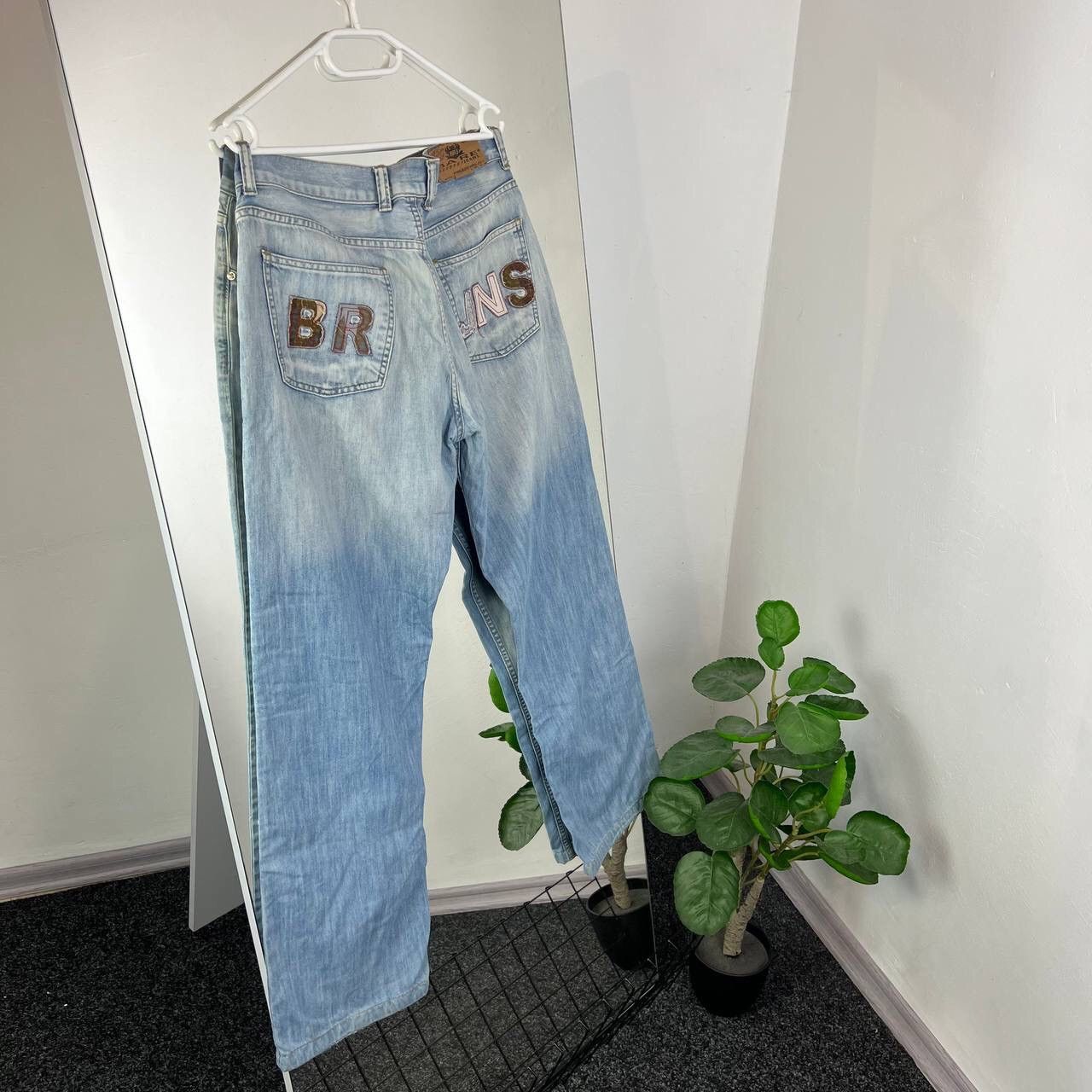 Designer × Japanese Brand × Vintage Japanese Brand Denim Pants Big Enbroidered Print Size US 33 - 3 Thumbnail