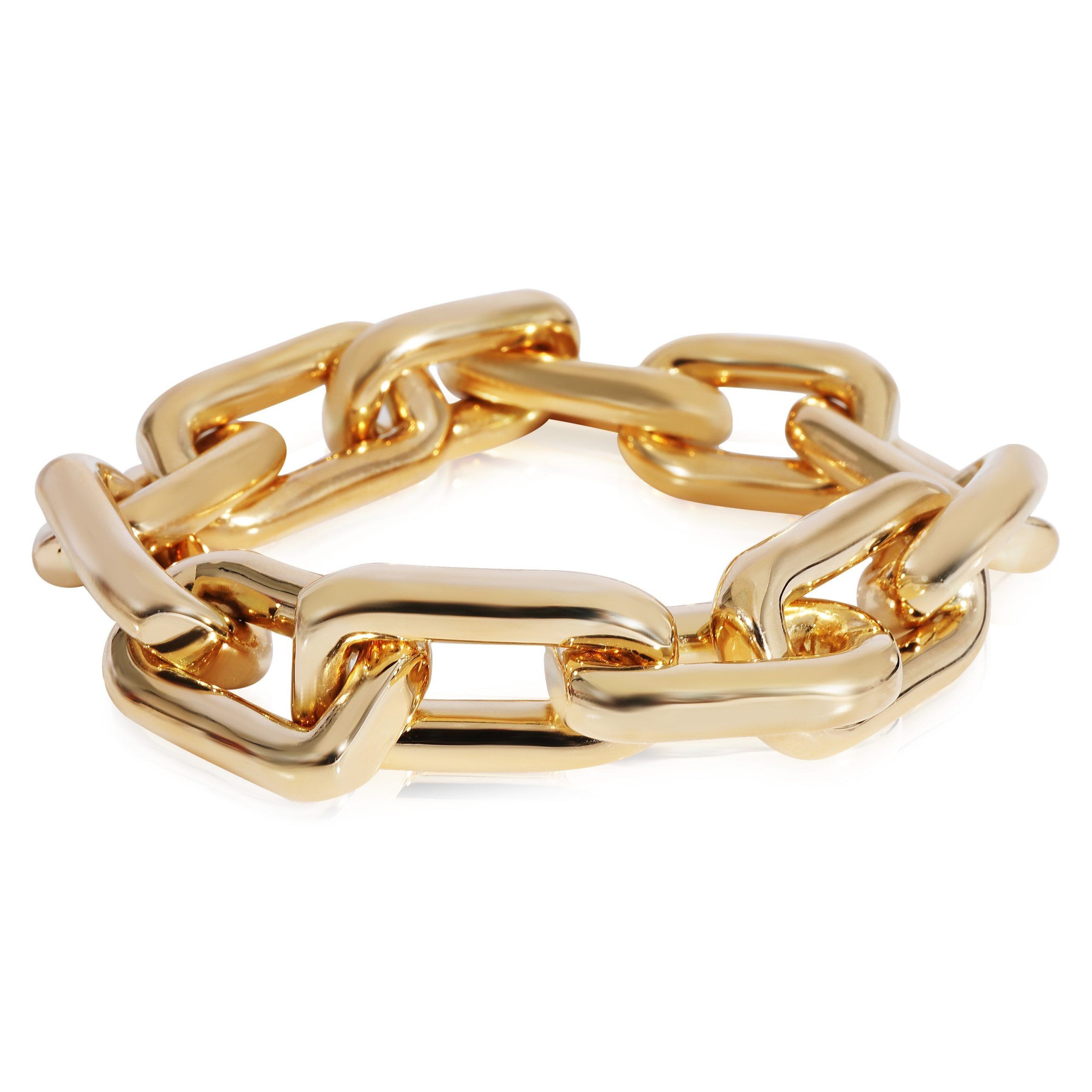 image of Louis Vuitton Rectangular Open Link Bracelet In 18K Yellow Gold, Women's