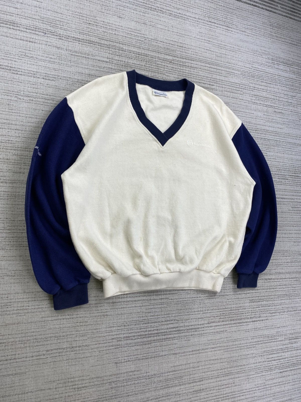Sergio Tacchini Vintage 90s Sergio Tacchine V-Neck Longsleeve Sweatshirt Size US L / EU 52-54 / 3 - 3 Thumbnail